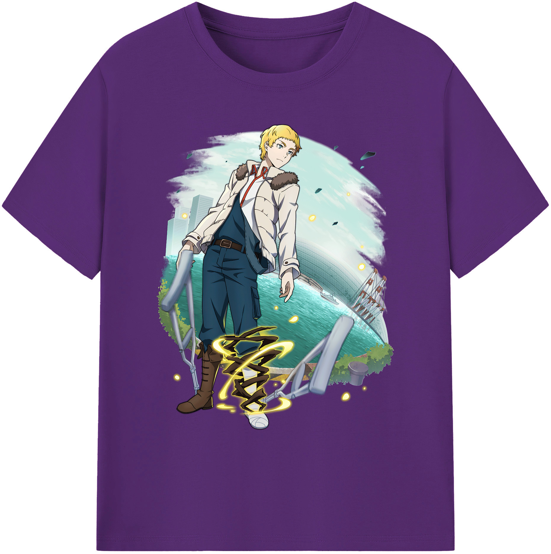 （画像用） 文豪ストレイドッグス Bungo Stray Dogs 綿100％ メンズ半袖Tシャツ｜肌触りやわらか＆通気性