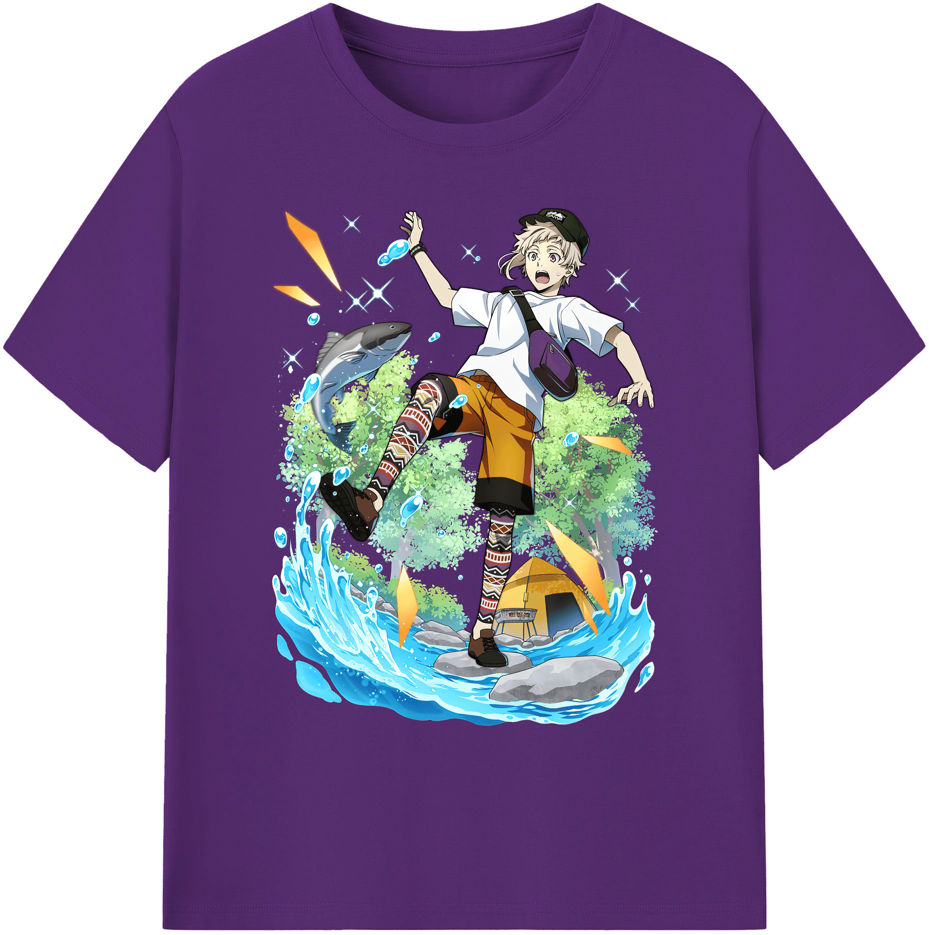 （画像用） 文豪ストレイドッグス Bungo Stray Dogs 綿100％ メンズ半袖Tシャツ｜肌触りやわらか＆通気性