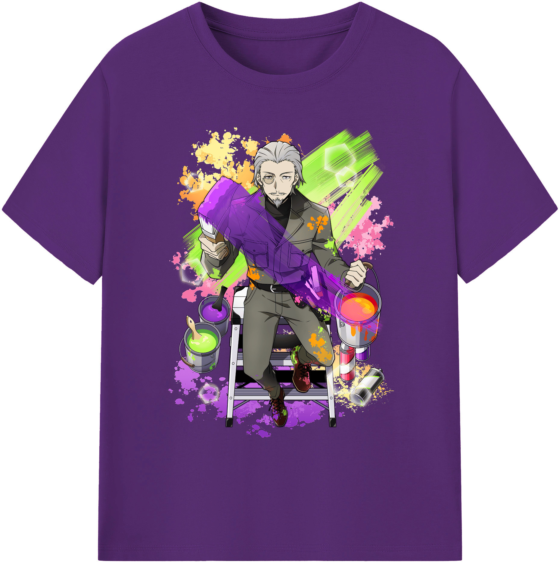 （画像用） 文豪ストレイドッグス Bungo Stray Dogs 綿100％ メンズ半袖Tシャツ｜肌触りやわらか＆通気性
