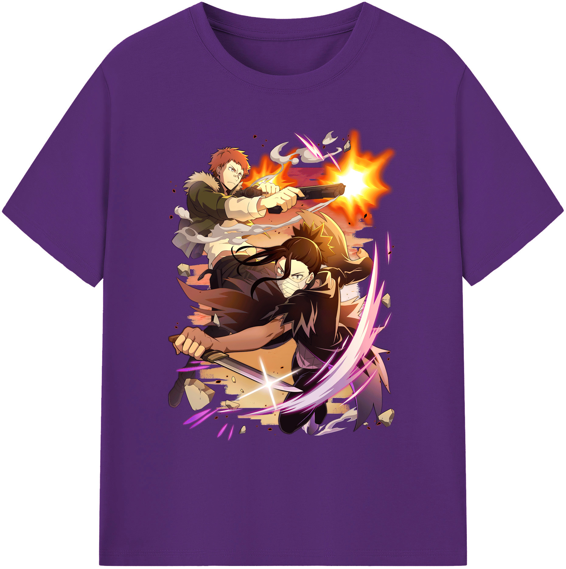 （画像用） 文豪ストレイドッグス Bungo Stray Dogs 綿100％ メンズ半袖Tシャツ｜肌触りやわらか＆通気性