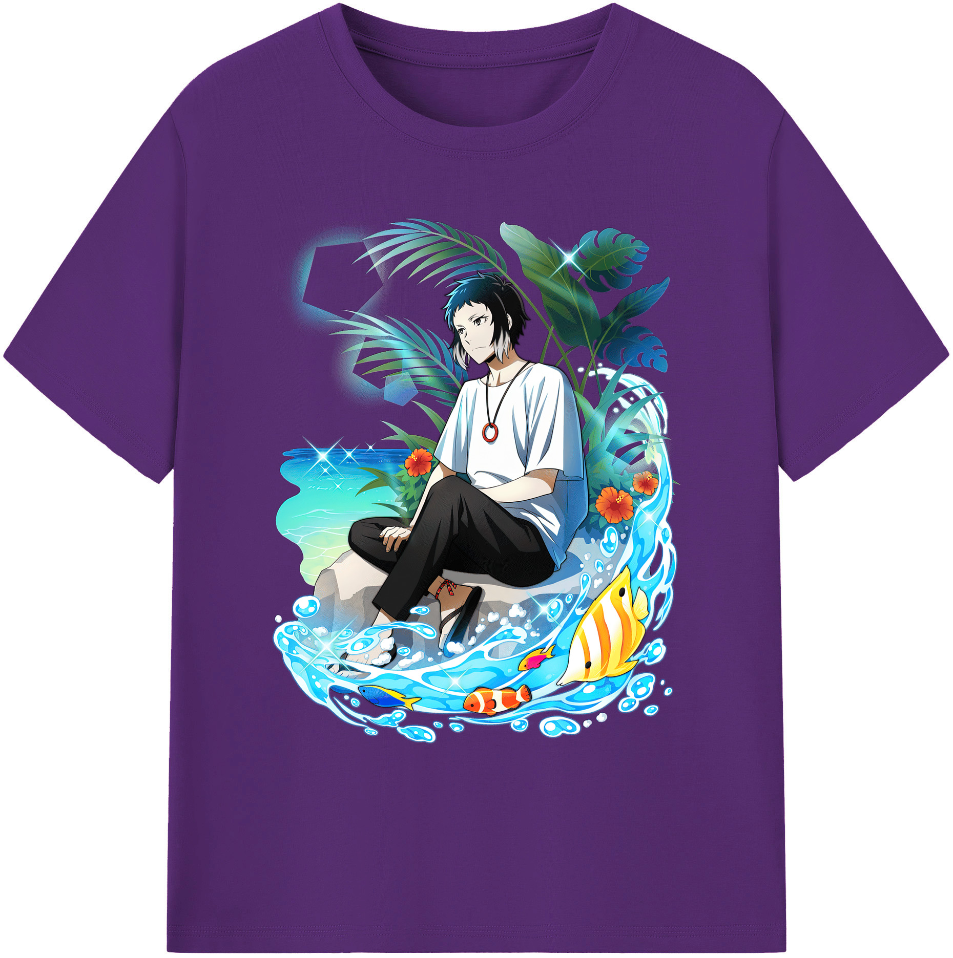 （画像用） 文豪ストレイドッグス Bungo Stray Dogs 綿100％ メンズ半袖Tシャツ｜肌触りやわらか＆通気性
