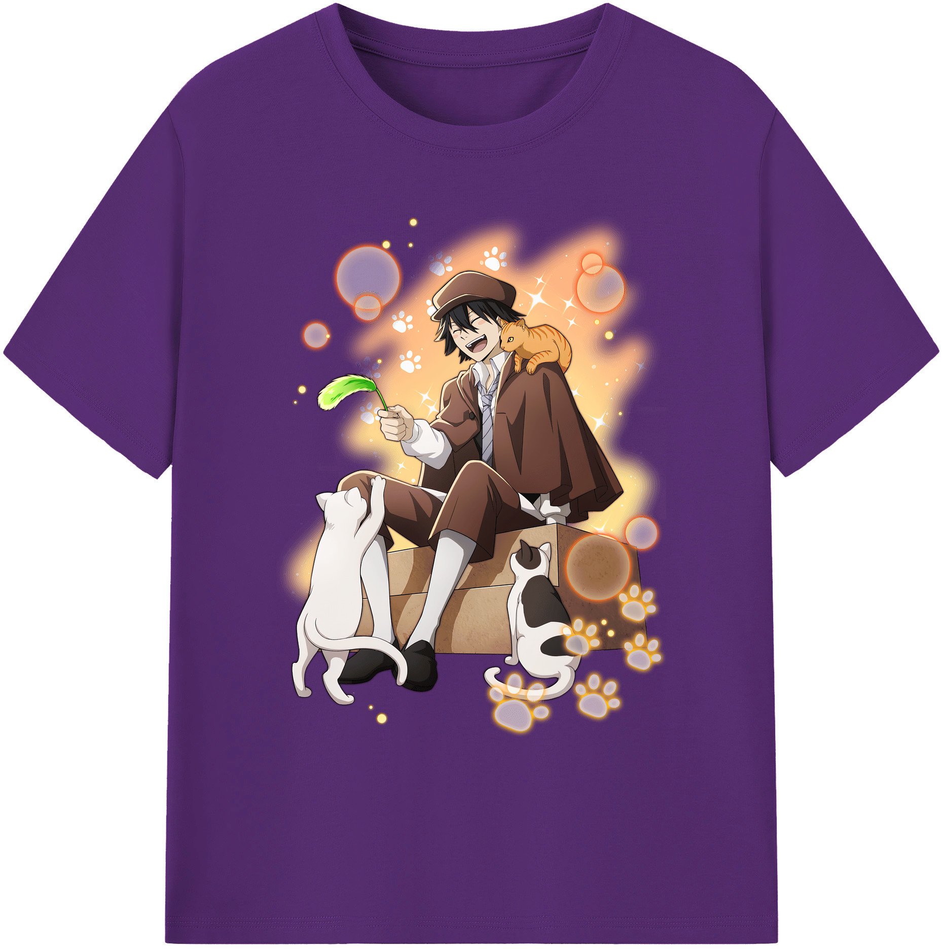 （画像用） 文豪ストレイドッグス Bungo Stray Dogs 綿100％ メンズ半袖Tシャツ｜肌触りやわらか＆通気性