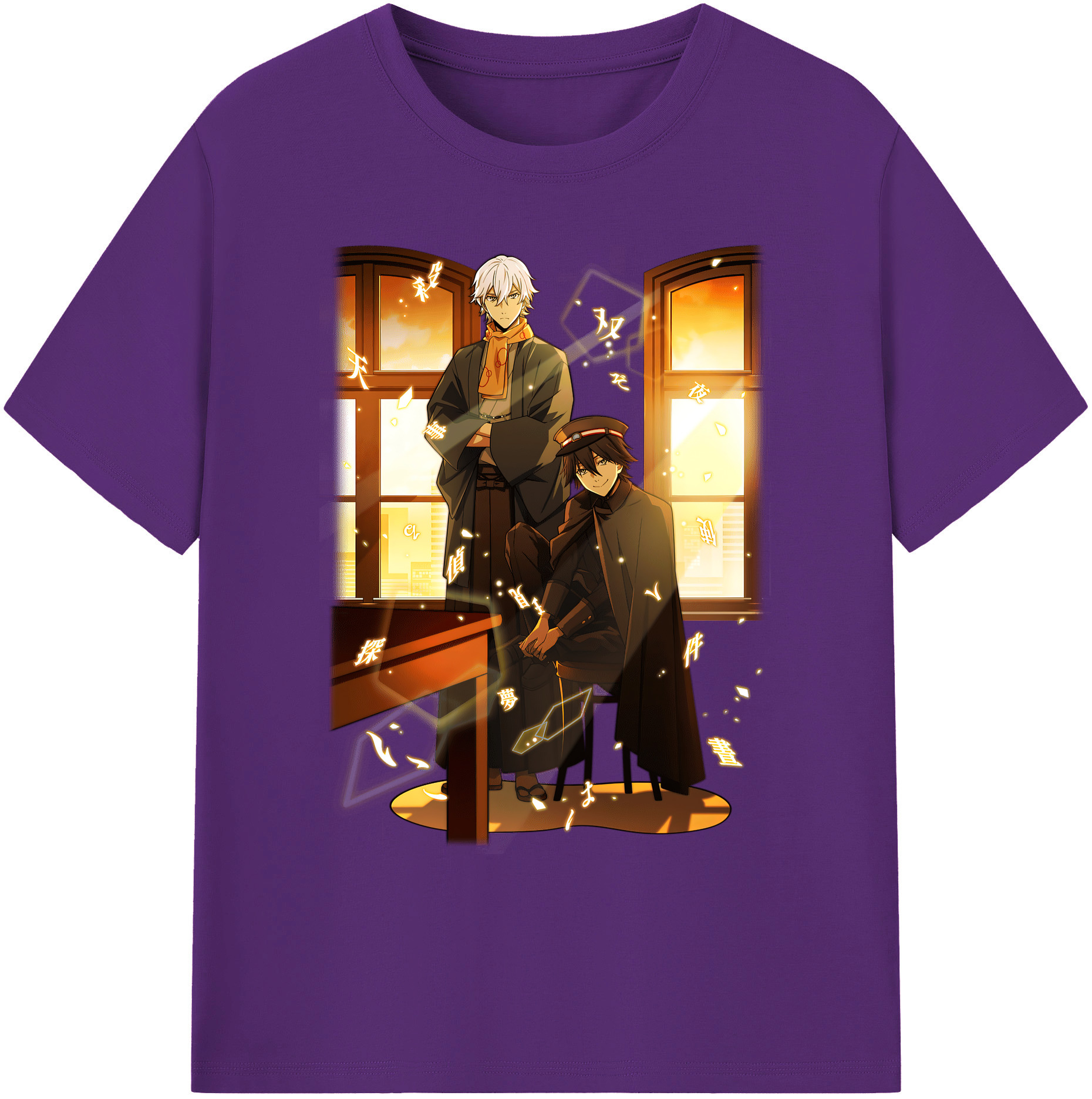 （画像用） 文豪ストレイドッグス Bungo Stray Dogs 綿100％ メンズ半袖Tシャツ｜肌触りやわらか＆通気性