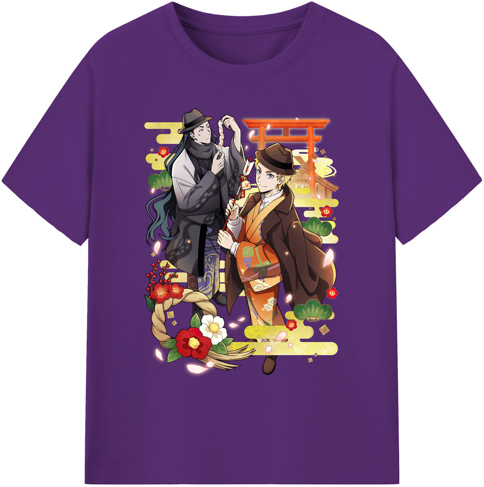 （画像用） 文豪ストレイドッグス Bungo Stray Dogs 綿100％ メンズ半袖Tシャツ｜肌触りやわらか＆通気性