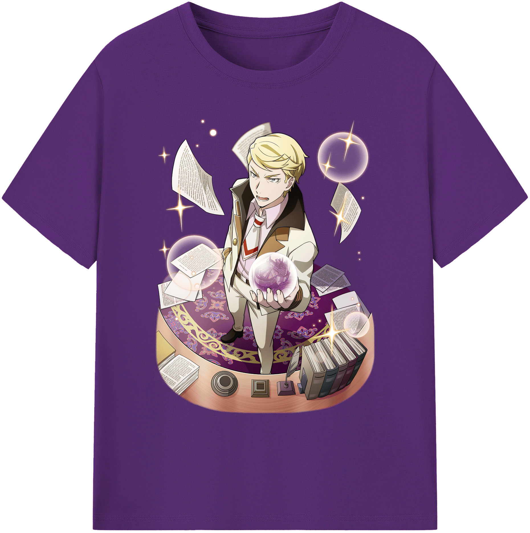 （画像用） 文豪ストレイドッグス Bungo Stray Dogs 綿100％ メンズ半袖Tシャツ｜肌触りやわらか＆通気性