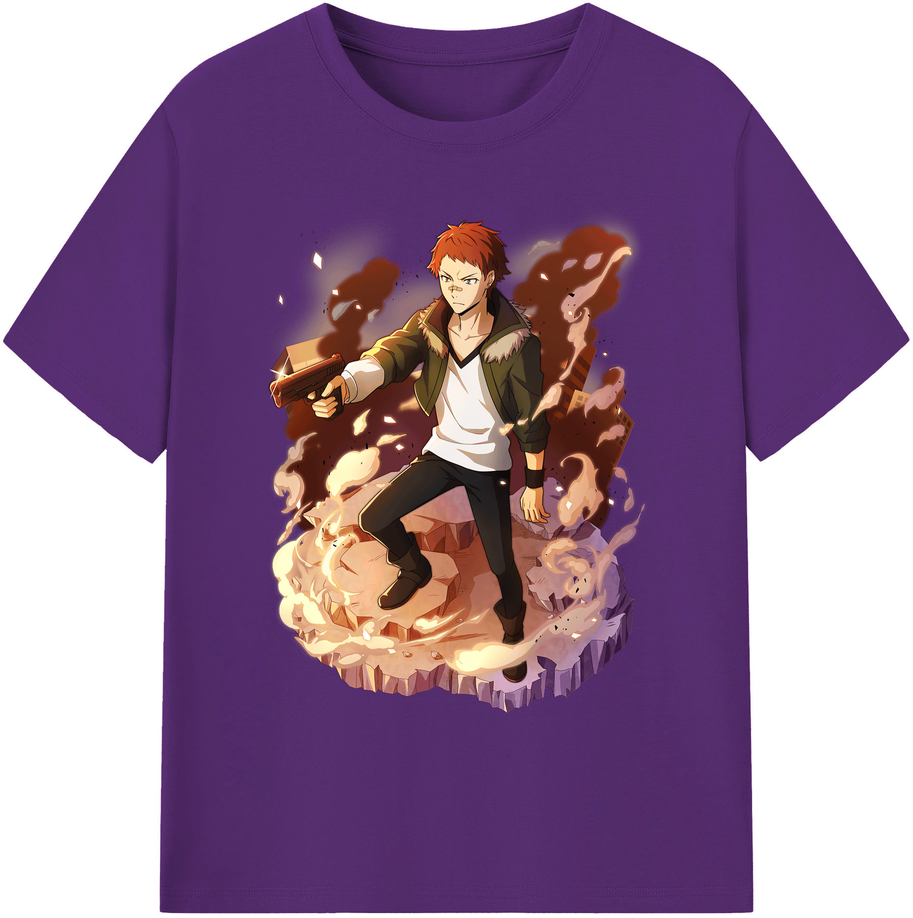 （画像用） 文豪ストレイドッグス Bungo Stray Dogs 綿100％ メンズ半袖Tシャツ｜肌触りやわらか＆通気性