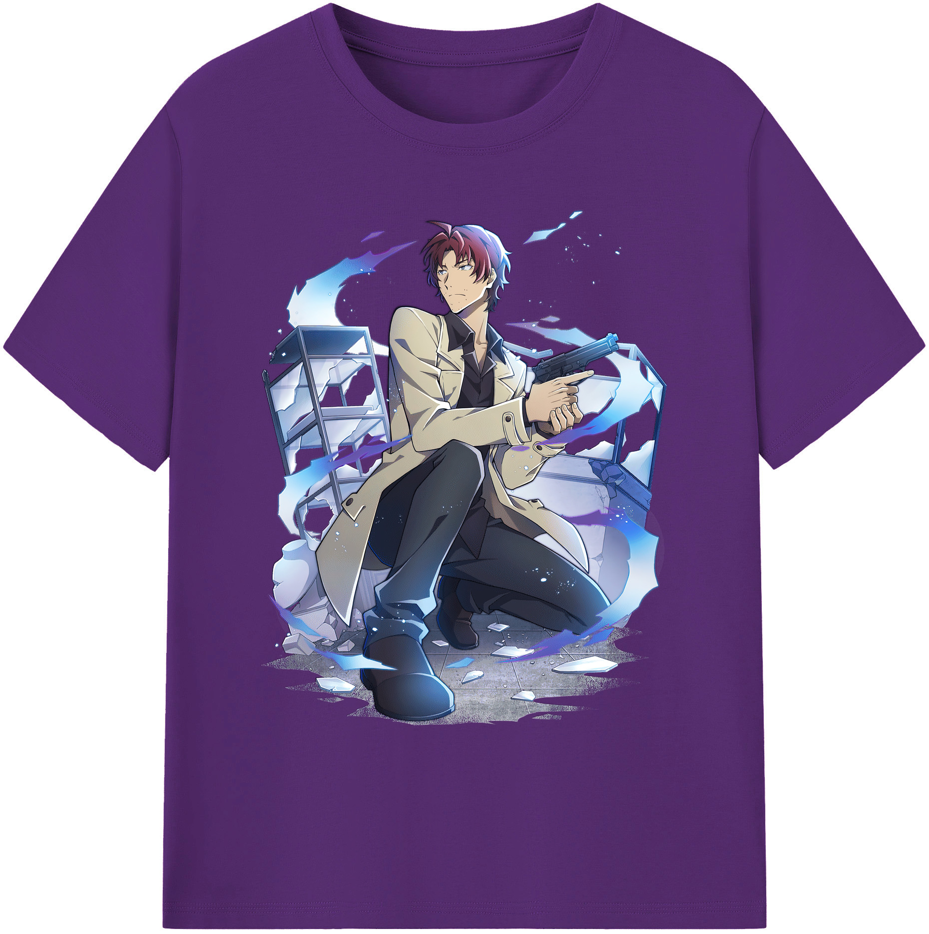 （画像用） 文豪ストレイドッグス Bungo Stray Dogs 綿100％ メンズ半袖Tシャツ｜肌触りやわらか＆通気性