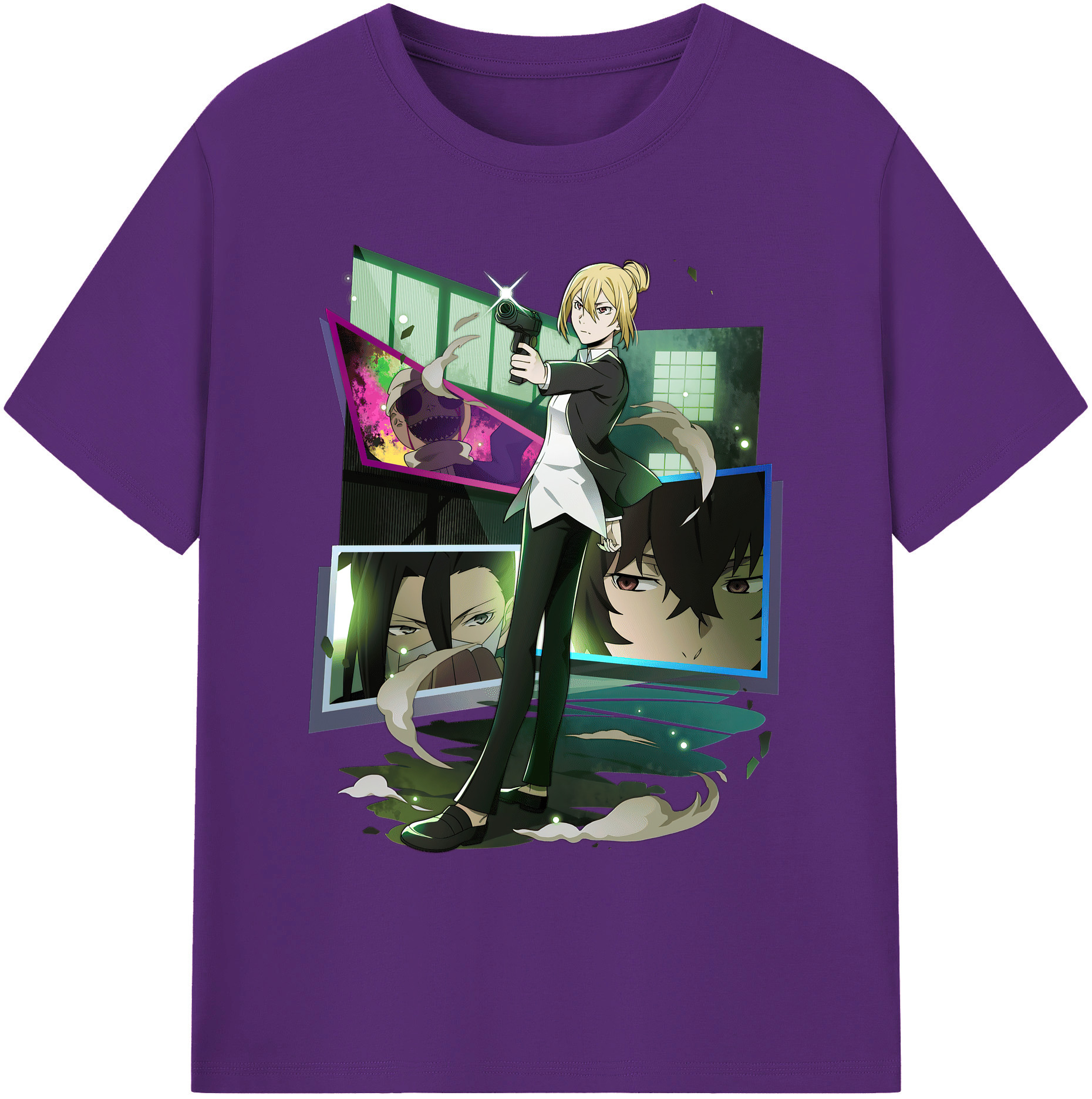 （画像用） 文豪ストレイドッグス Bungo Stray Dogs 綿100％ メンズ半袖Tシャツ｜肌触りやわらか＆通気性