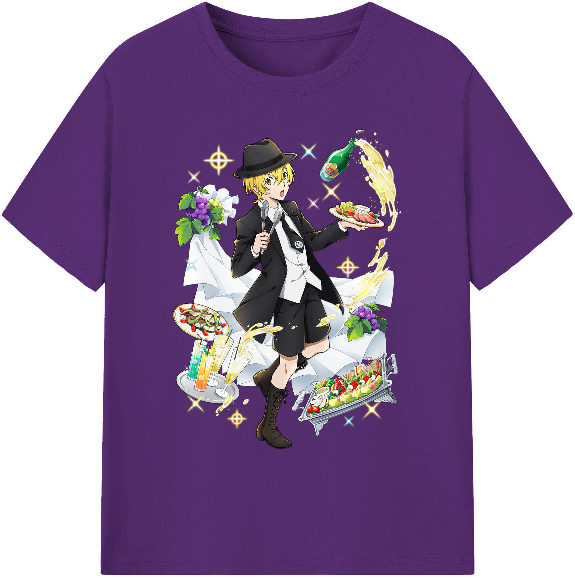 （画像用） 文豪ストレイドッグス Bungo Stray Dogs 綿100％ メンズ半袖Tシャツ｜肌触りやわらか＆通気性