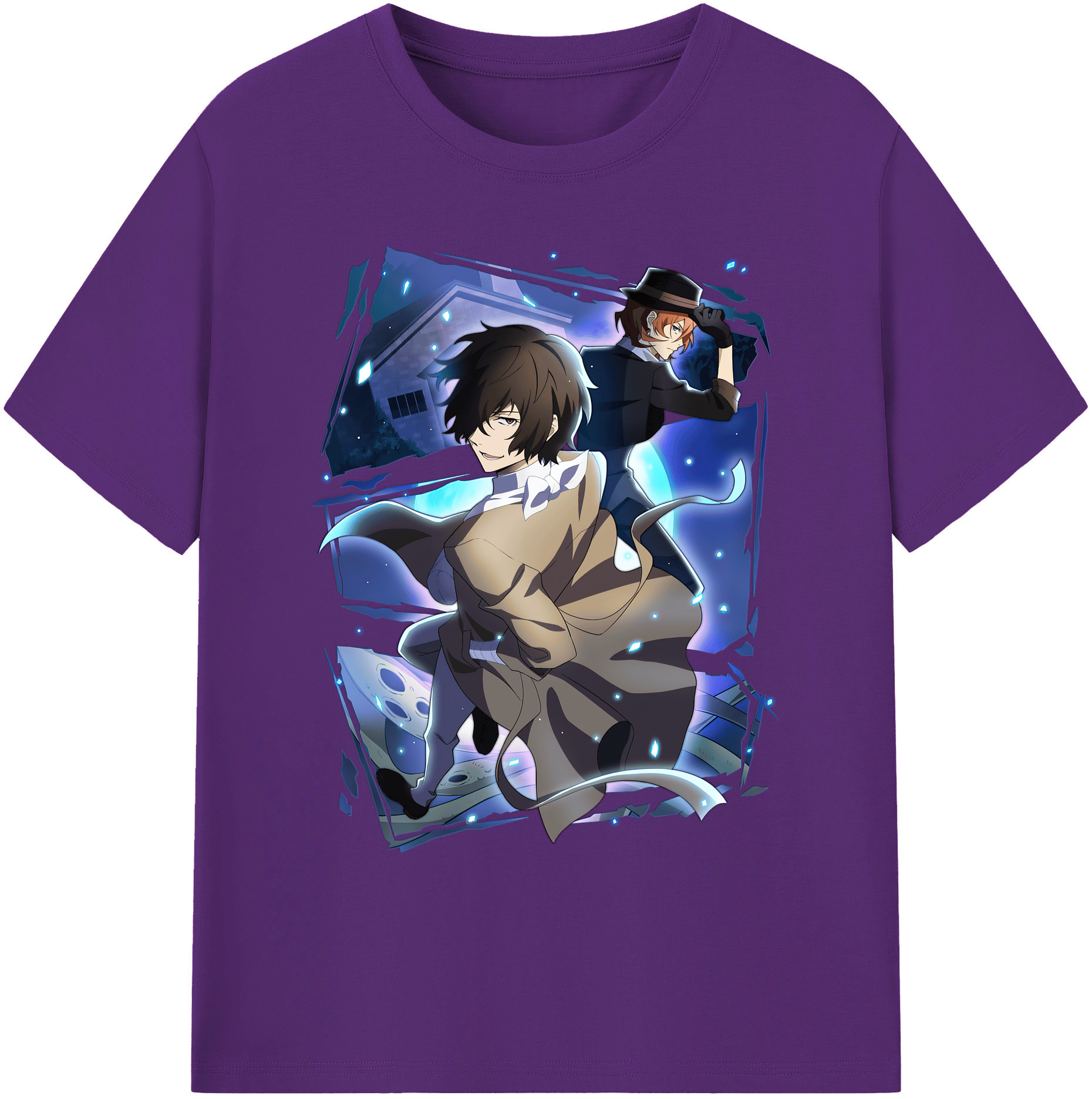 （画像用） 文豪ストレイドッグス Bungo Stray Dogs 綿100％ メンズ半袖Tシャツ｜肌触りやわらか＆通気性