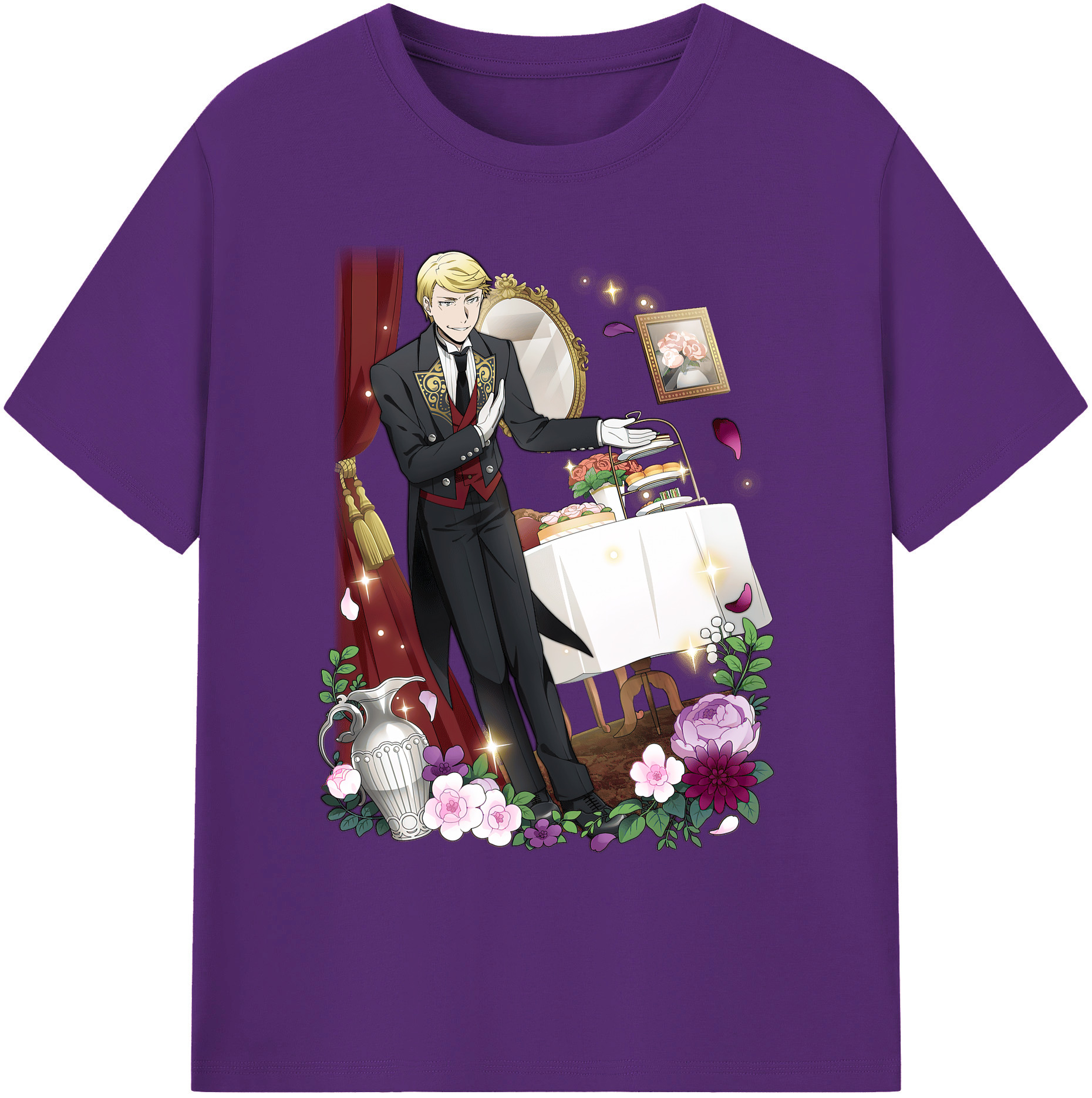 （画像用） 文豪ストレイドッグス Bungo Stray Dogs 綿100％ メンズ半袖Tシャツ｜肌触りやわらか＆通気性