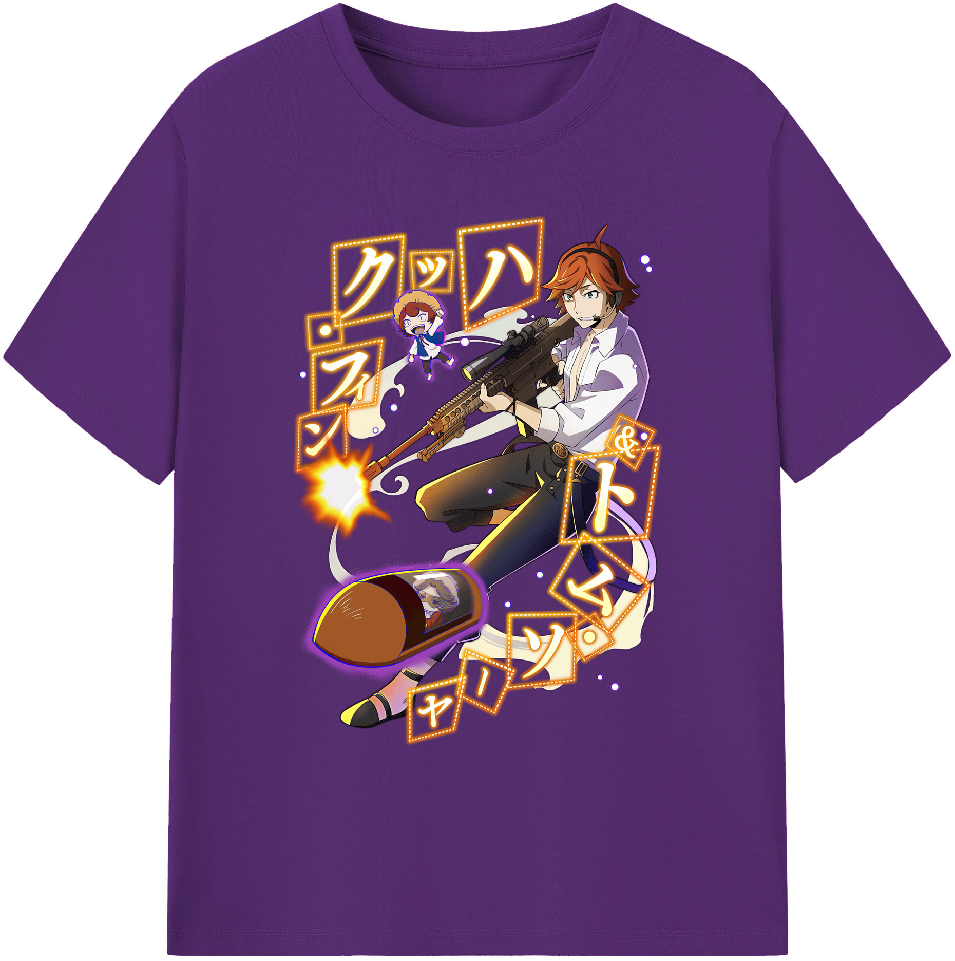 （画像用） 文豪ストレイドッグス Bungo Stray Dogs 綿100％ メンズ半袖Tシャツ｜肌触りやわらか＆通気性