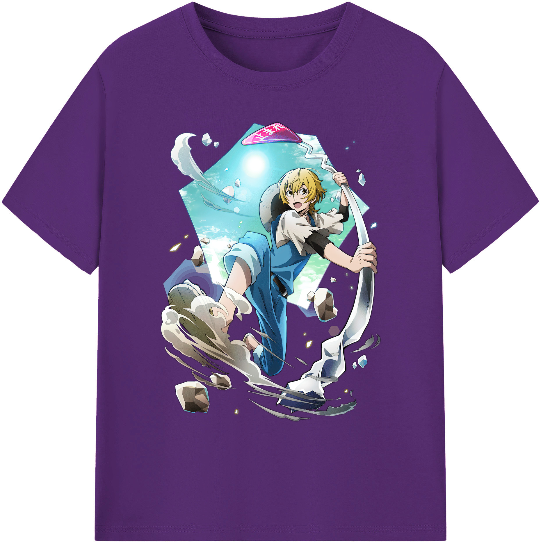 （画像用） 文豪ストレイドッグス Bungo Stray Dogs 綿100％ メンズ半袖Tシャツ｜肌触りやわらか＆通気性