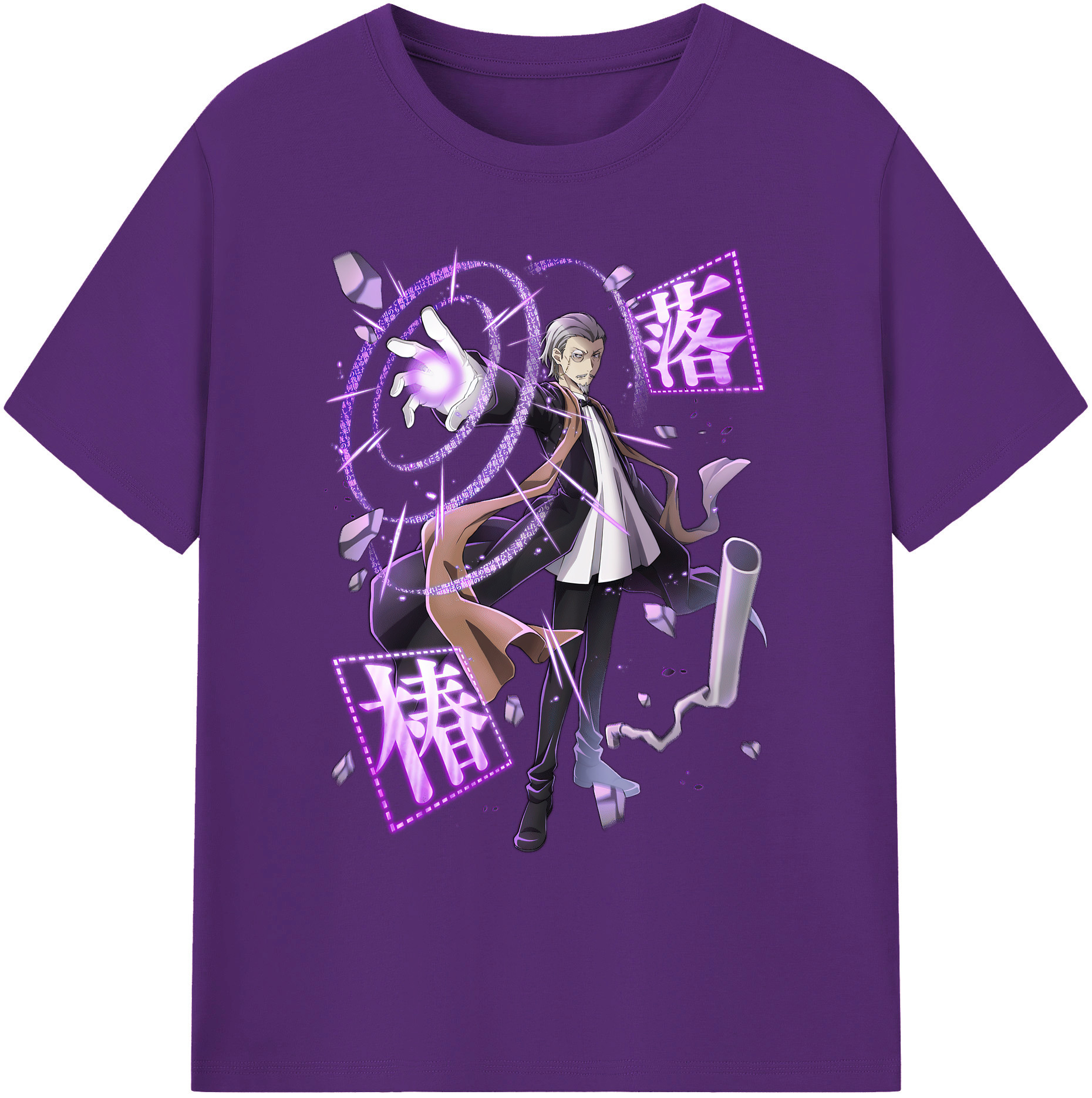（画像用） 文豪ストレイドッグス Bungo Stray Dogs 綿100％ メンズ半袖Tシャツ｜肌触りやわらか＆通気性