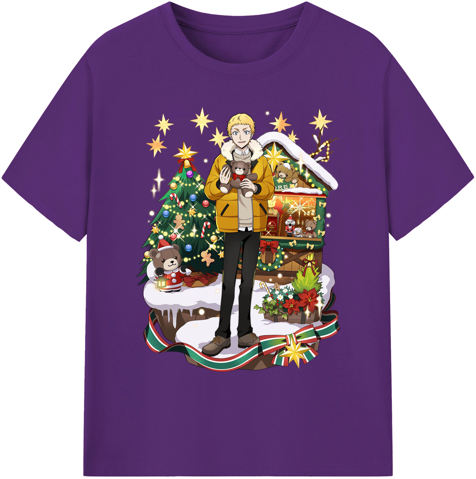 （画像用） 文豪ストレイドッグス Bungo Stray Dogs 綿100％ メンズ半袖Tシャツ｜肌触りやわらか＆通気性