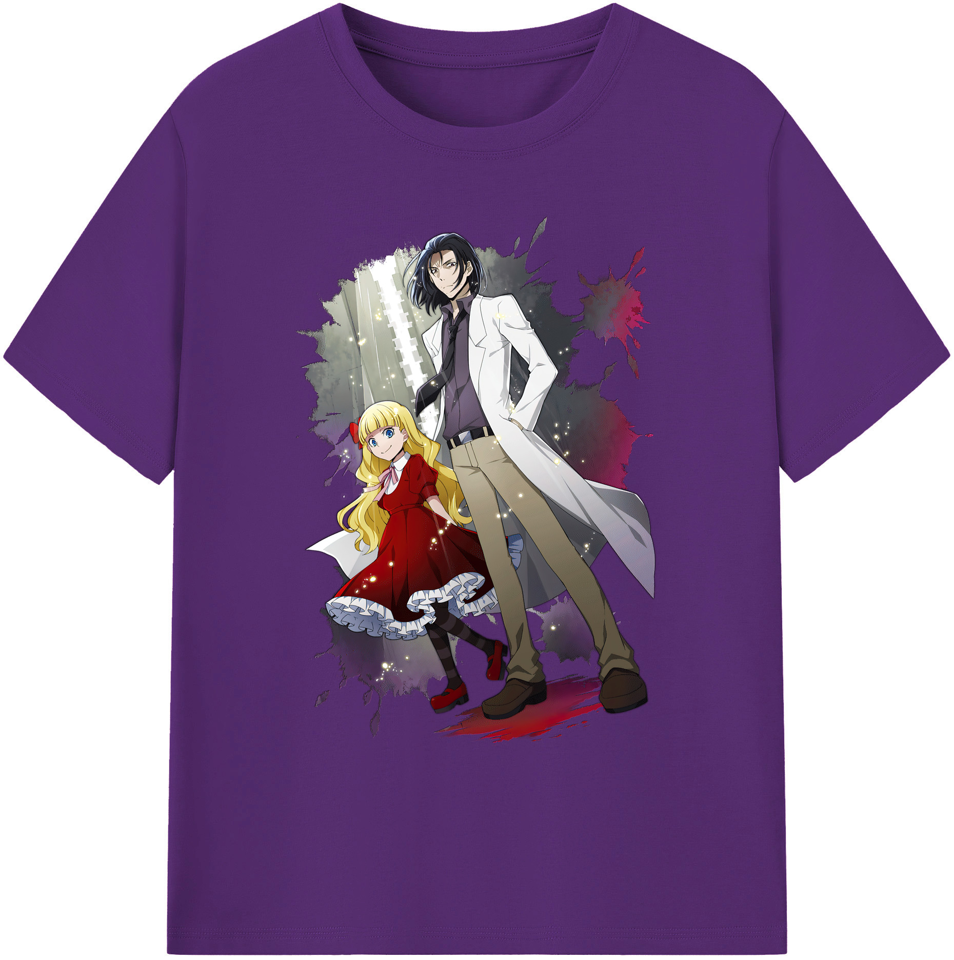 （画像用） 文豪ストレイドッグス Bungo Stray Dogs 綿100％ メンズ半袖Tシャツ｜肌触りやわらか＆通気性