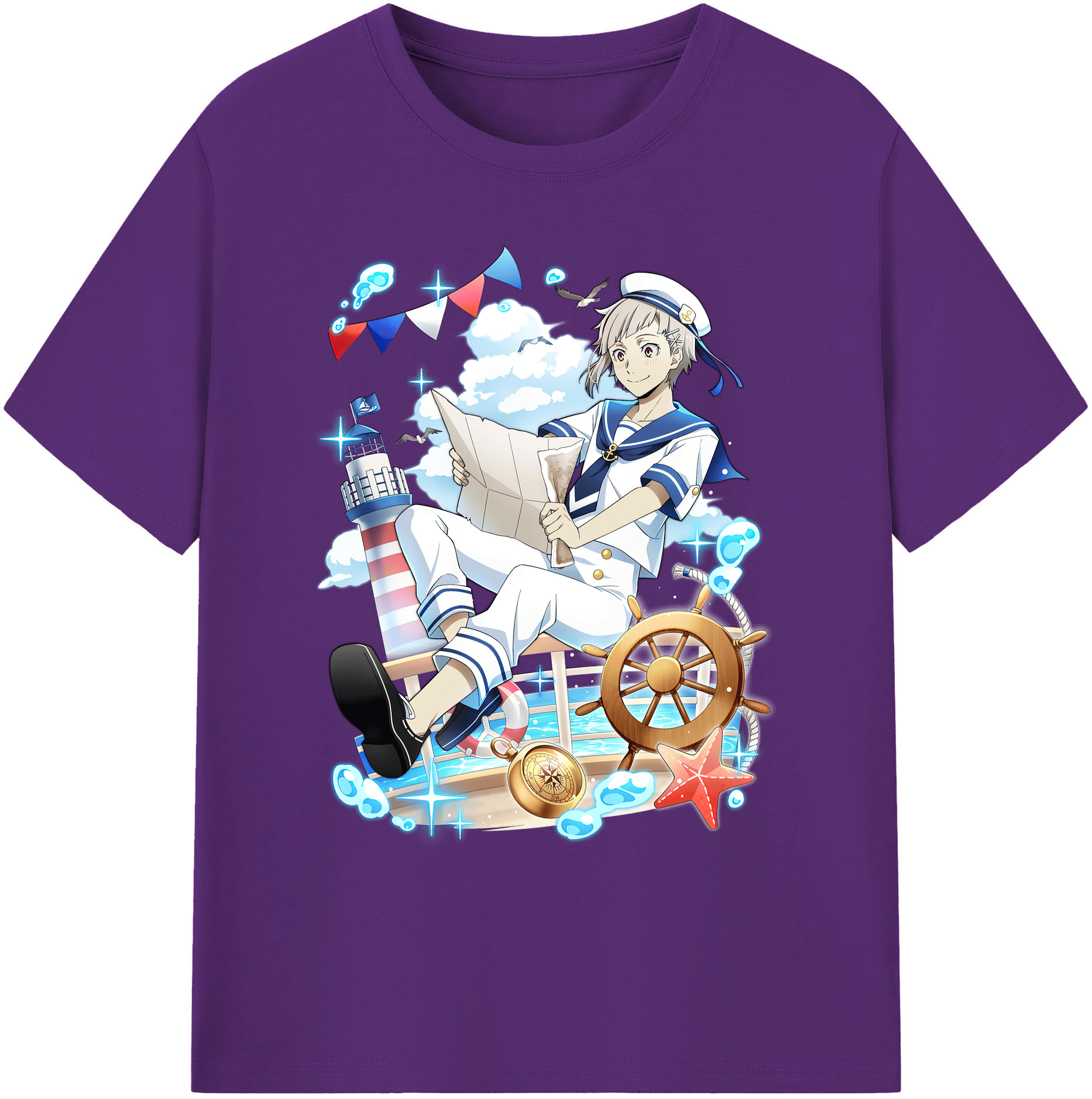 （画像用） 文豪ストレイドッグス Bungo Stray Dogs 綿100％ メンズ半袖Tシャツ｜肌触りやわらか＆通気性