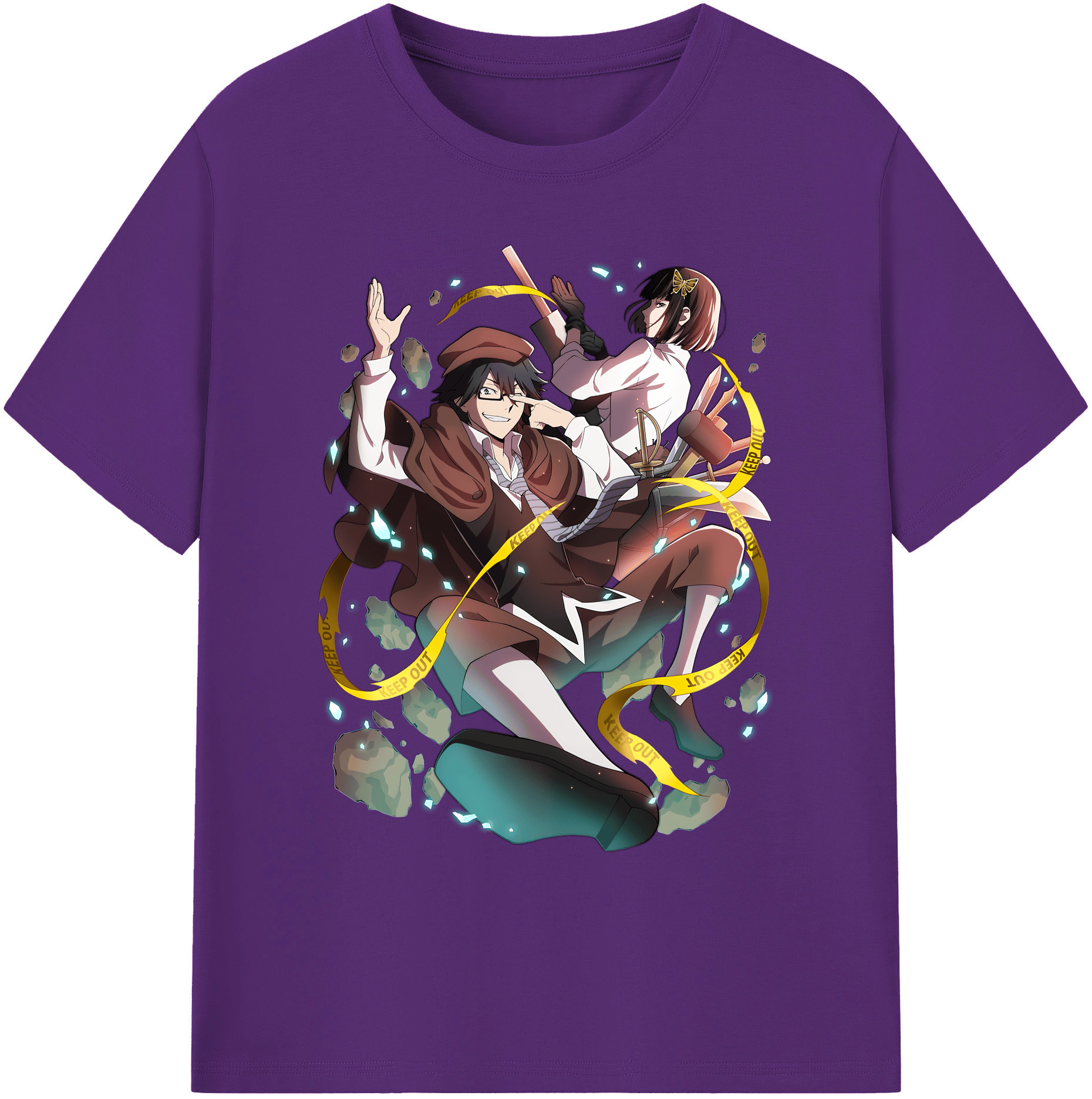 （画像用） 文豪ストレイドッグス Bungo Stray Dogs 綿100％ メンズ半袖Tシャツ｜肌触りやわらか＆通気性