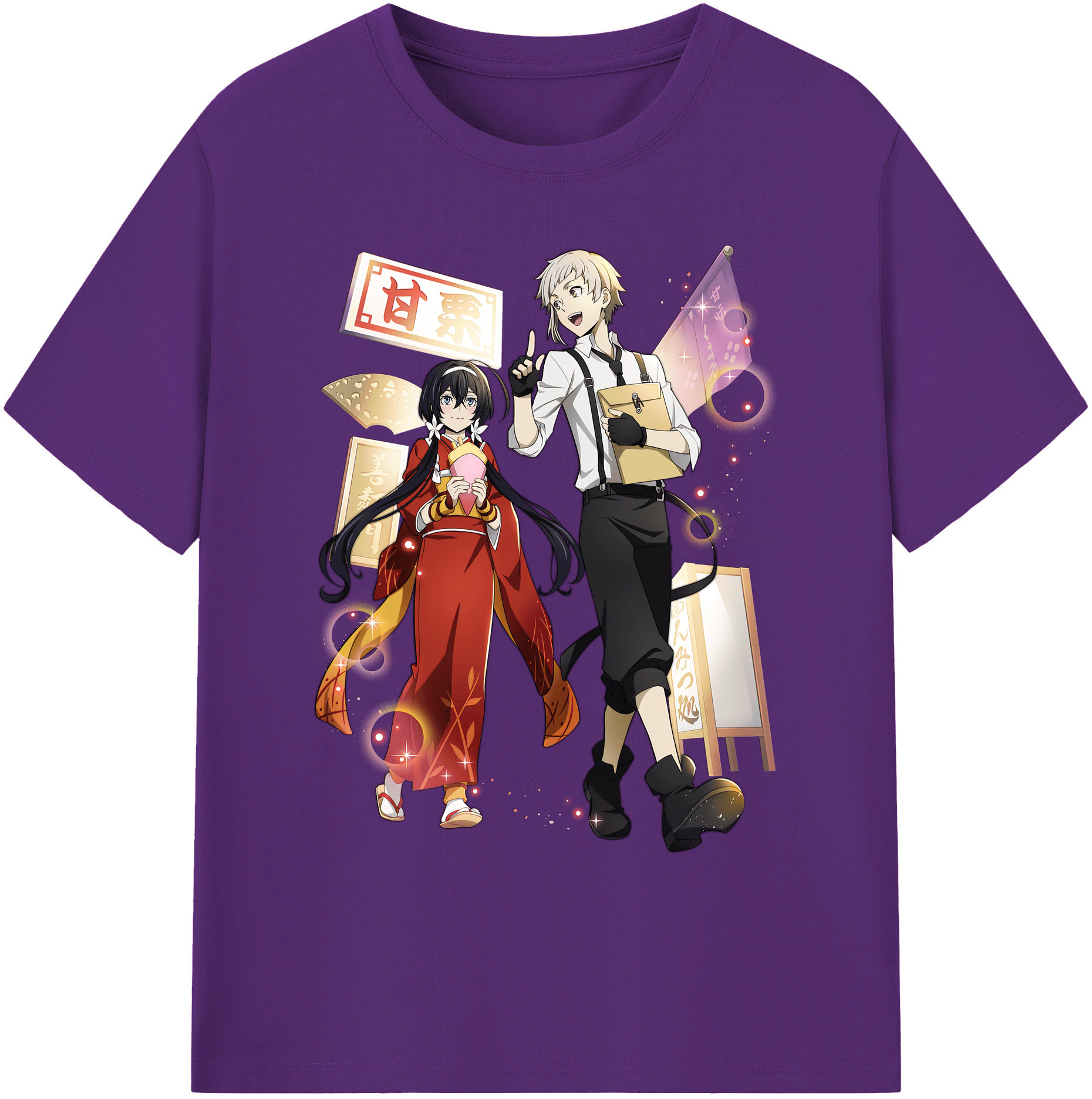 （画像用） 文豪ストレイドッグス Bungo Stray Dogs 綿100％ メンズ半袖Tシャツ｜肌触りやわらか＆通気性