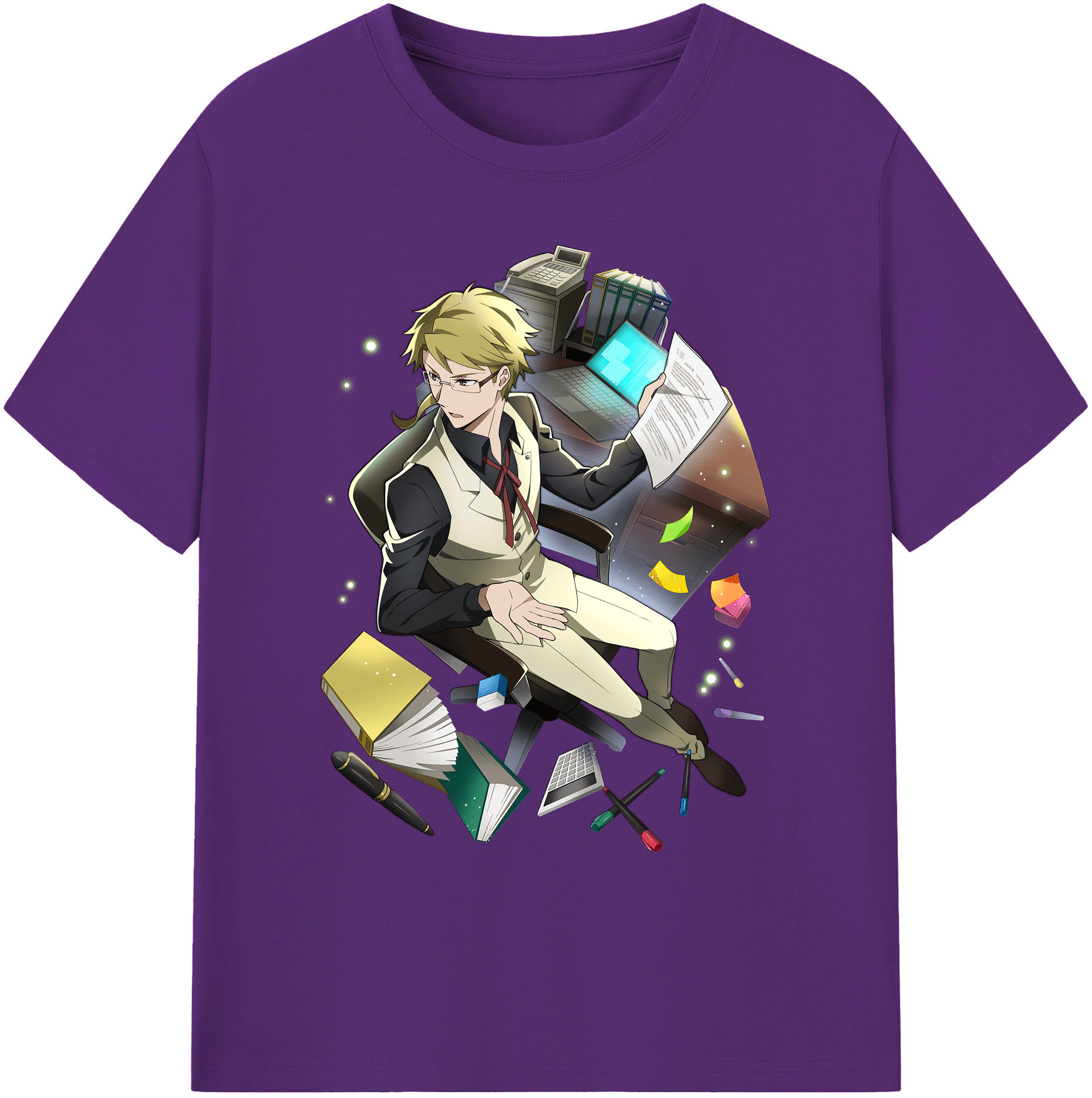 （画像用） 文豪ストレイドッグス Bungo Stray Dogs 綿100％ メンズ半袖Tシャツ｜肌触りやわらか＆通気性
