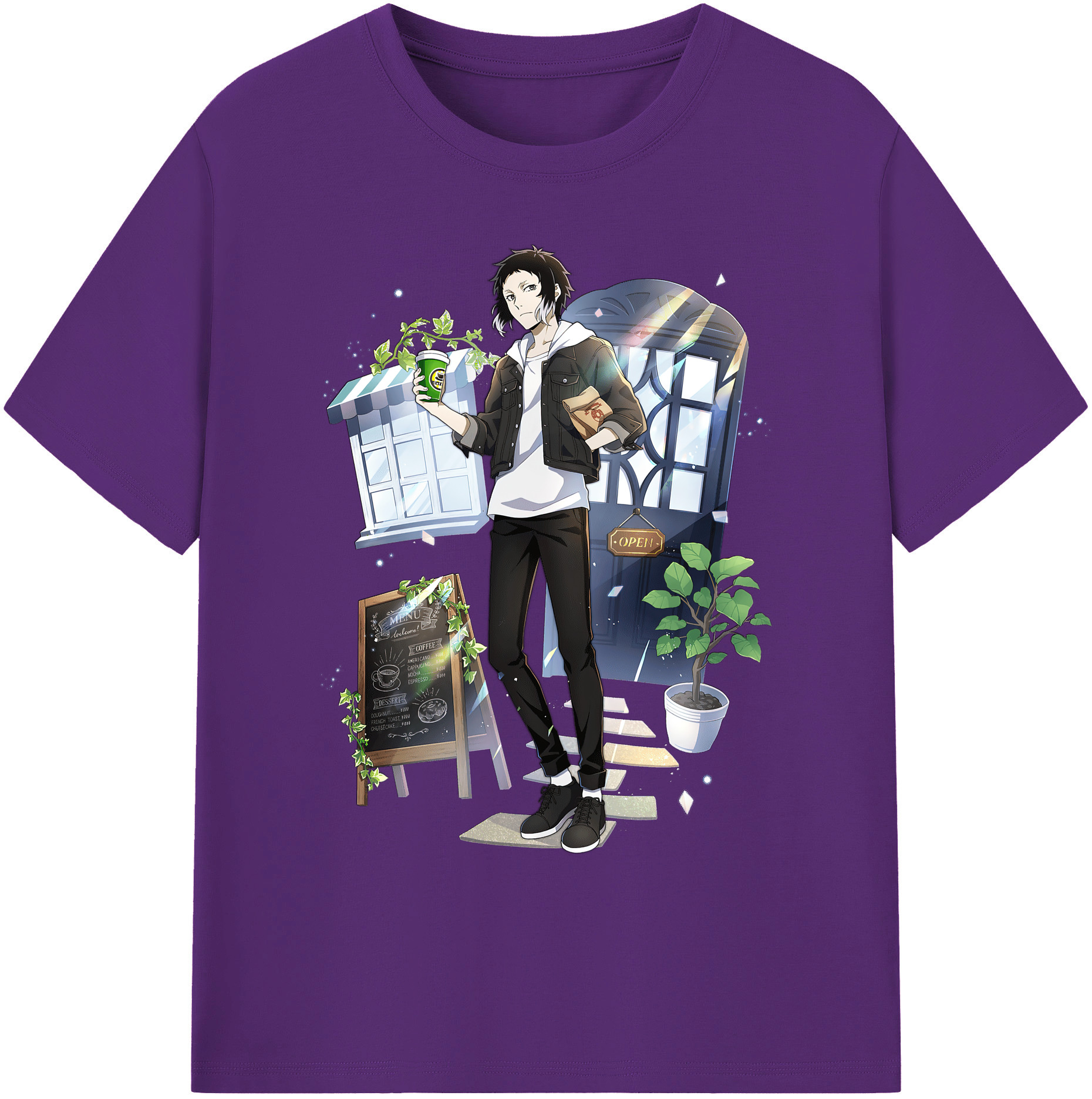 （画像用） 文豪ストレイドッグス Bungo Stray Dogs 綿100％ メンズ半袖Tシャツ｜肌触りやわらか＆通気性