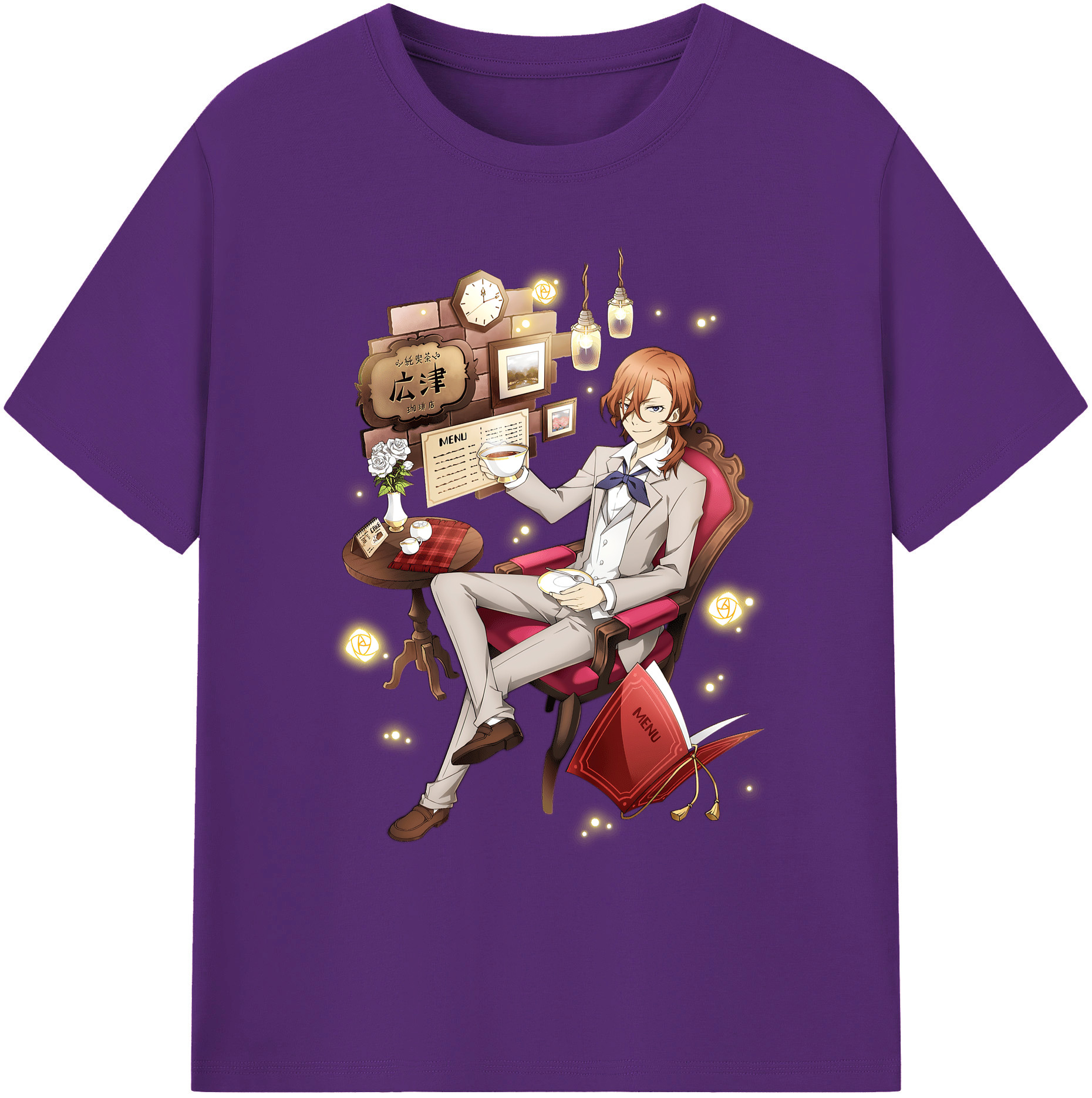 （画像用） 文豪ストレイドッグス Bungo Stray Dogs 綿100％ メンズ半袖Tシャツ｜肌触りやわらか＆通気性