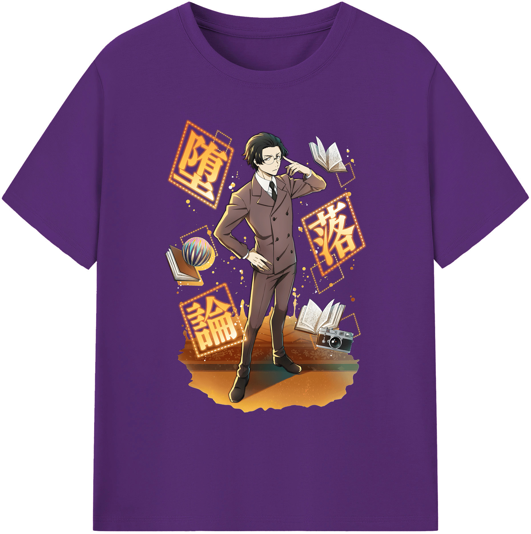 （画像用） 文豪ストレイドッグス Bungo Stray Dogs 綿100％ メンズ半袖Tシャツ｜肌触りやわらか＆通気性