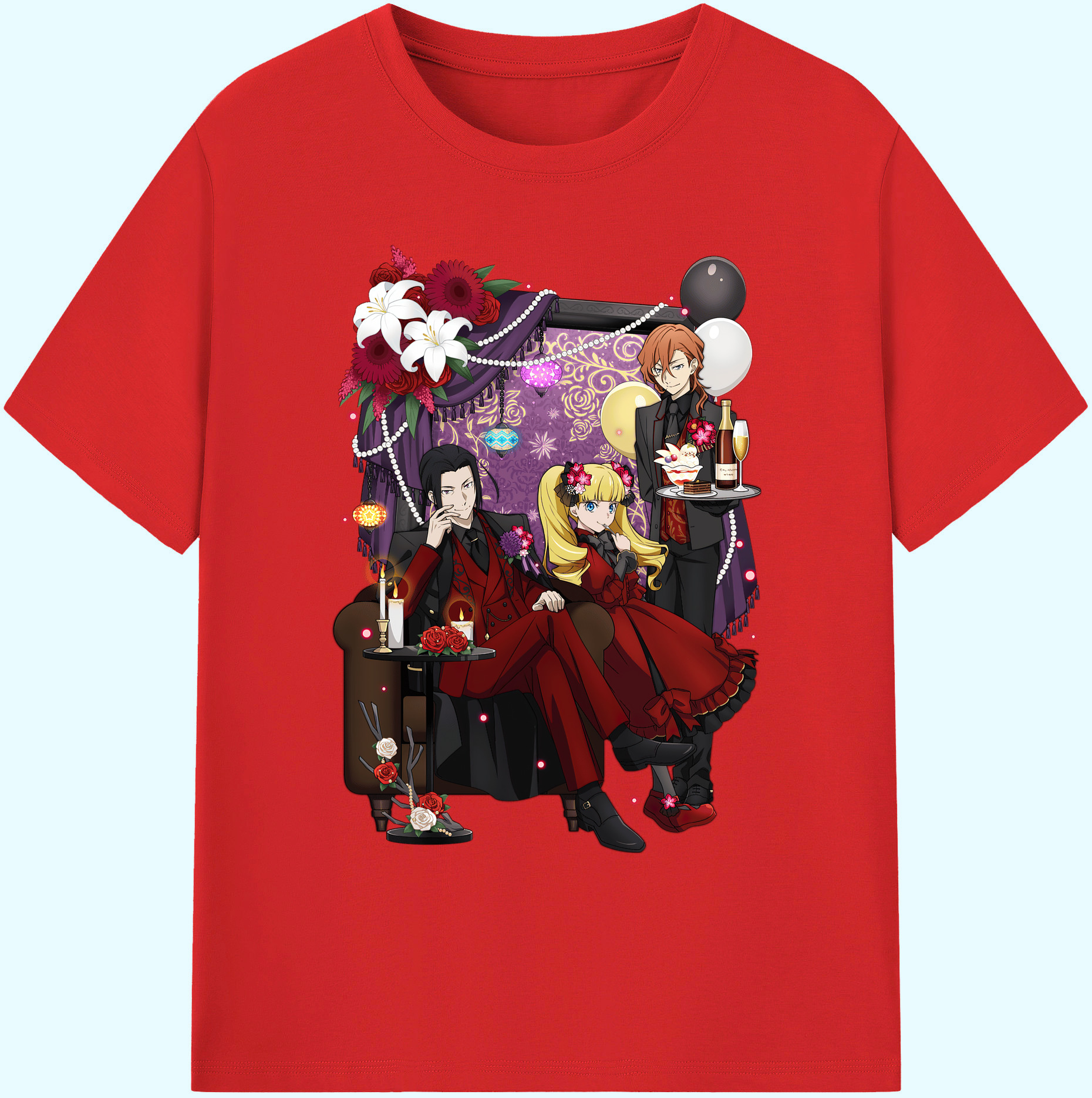 （画像用） 文豪ストレイドッグス Bungo Stray Dogs 綿100％ メンズ半袖Tシャツ｜肌触りやわらか＆通気性