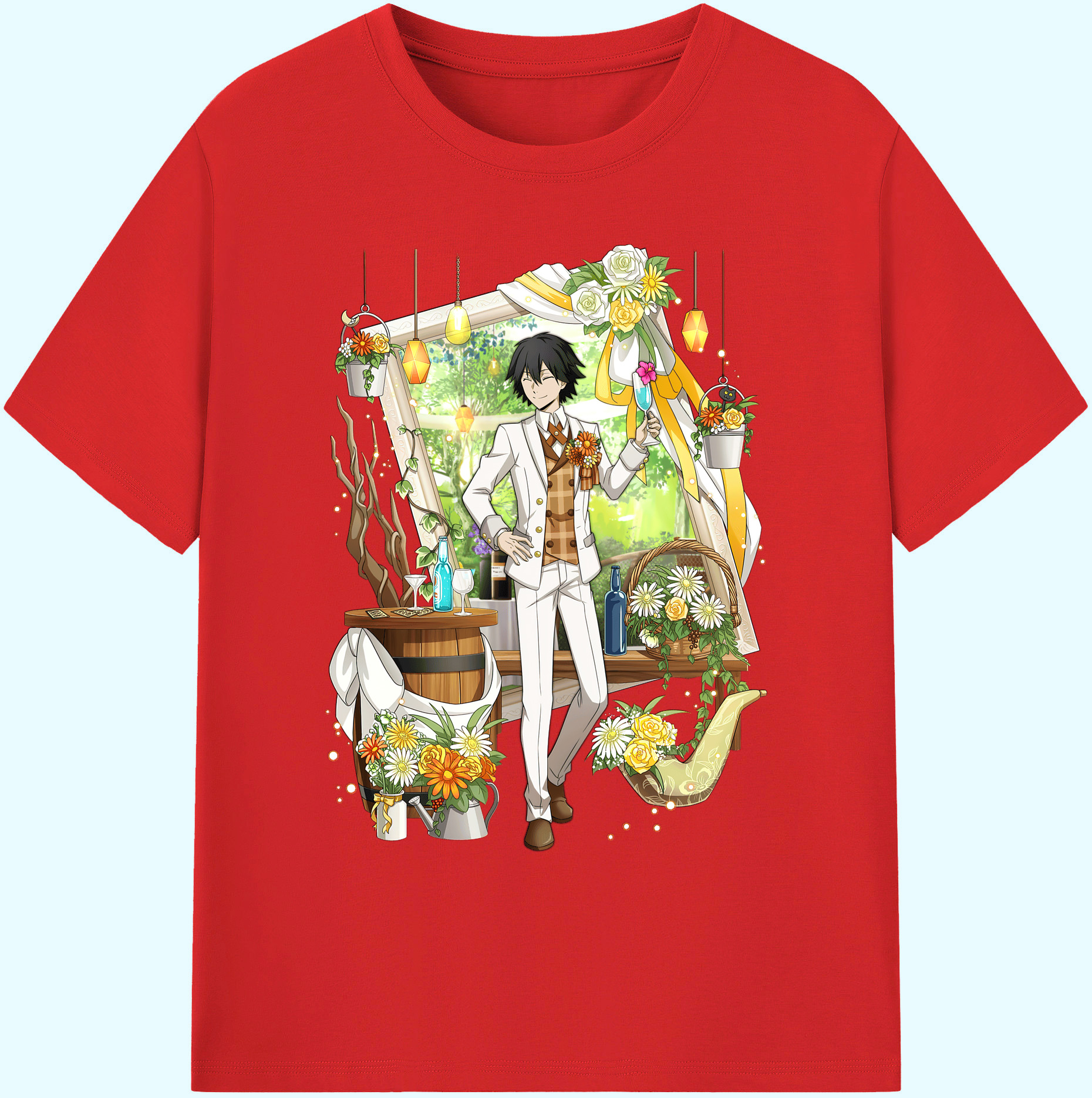 （画像用） 文豪ストレイドッグス Bungo Stray Dogs 綿100％ メンズ半袖Tシャツ｜肌触りやわらか＆通気性