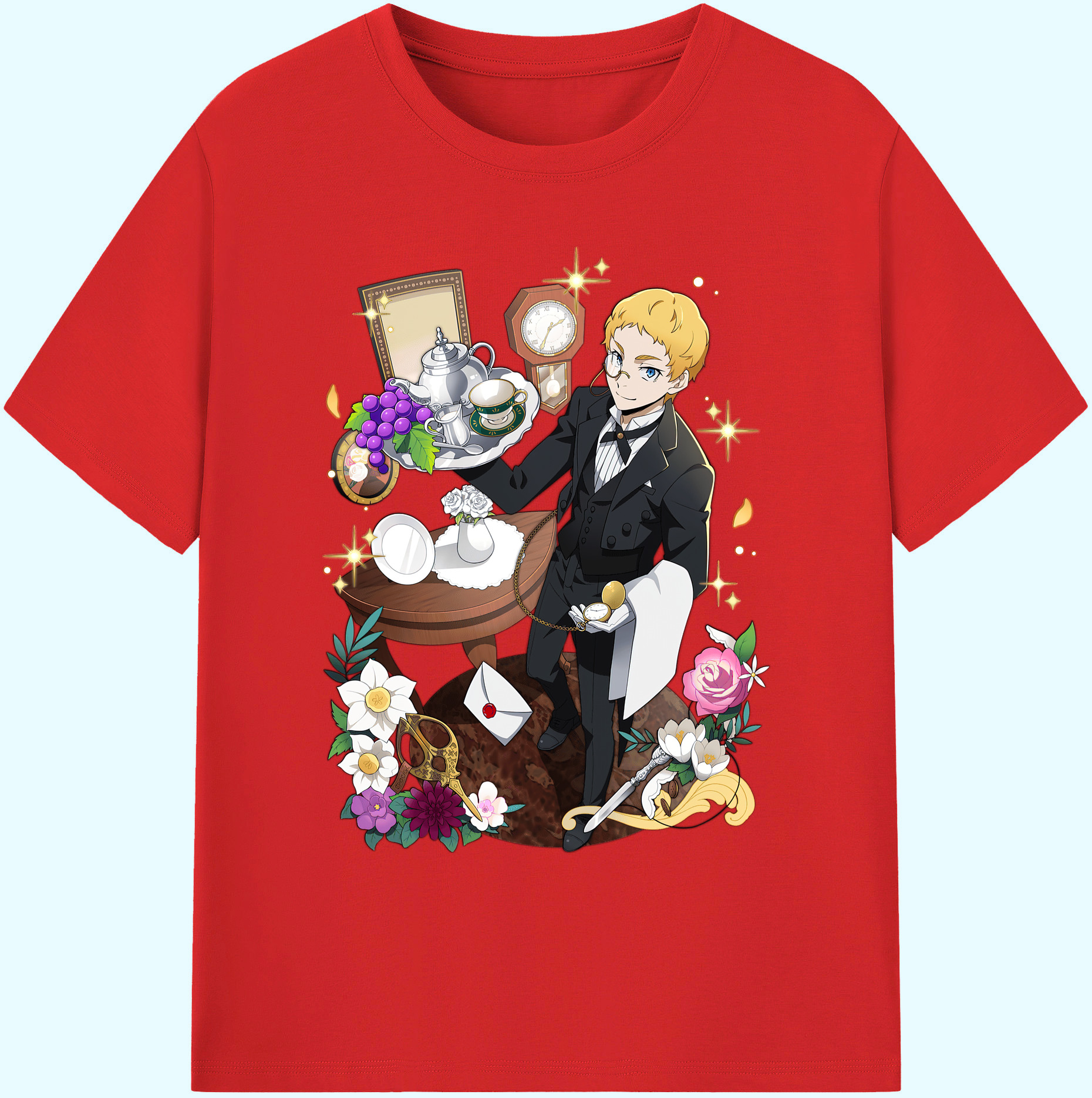 （画像用） 文豪ストレイドッグス Bungo Stray Dogs 綿100％ メンズ半袖Tシャツ｜肌触りやわらか＆通気性