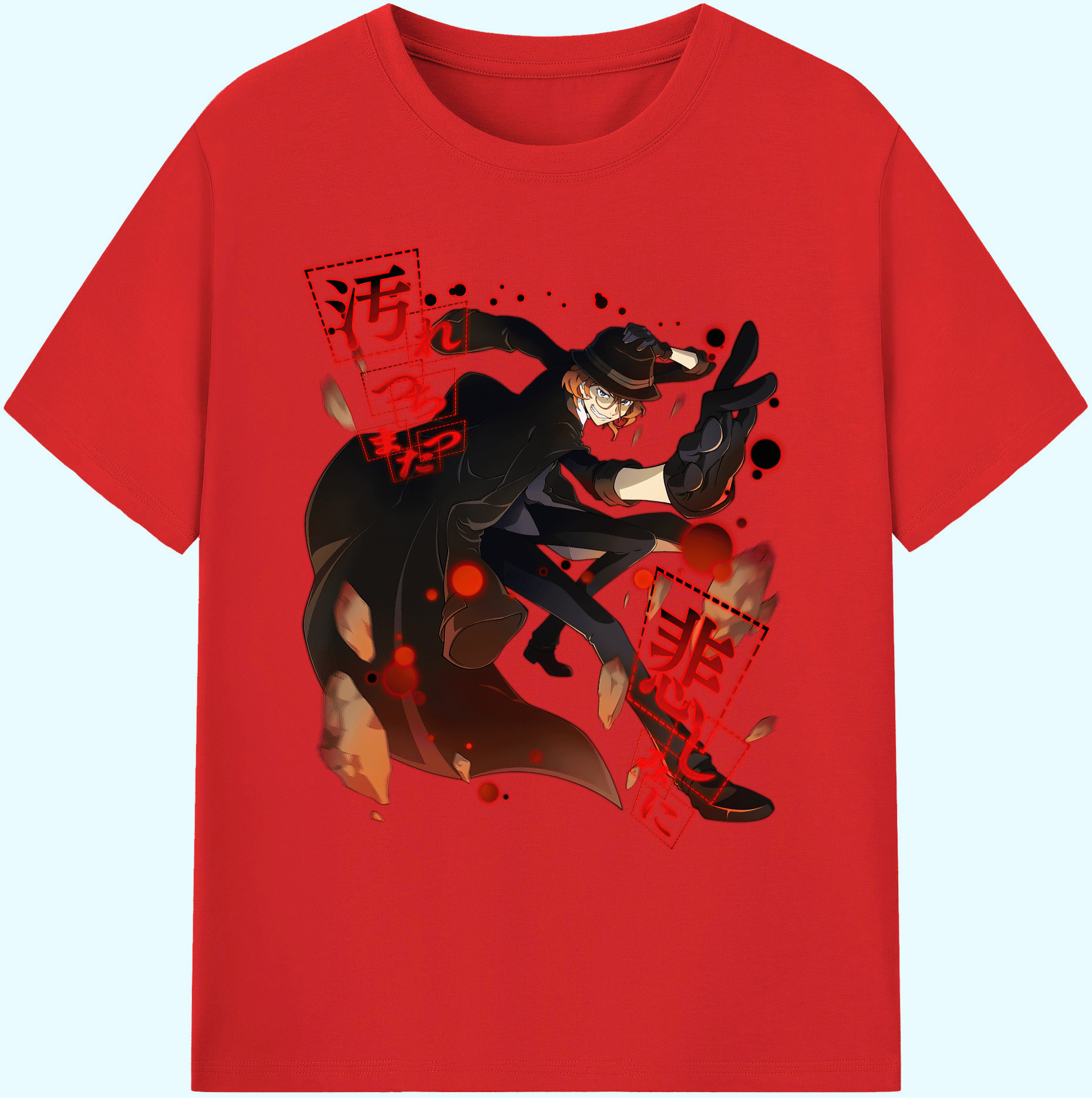 （画像用） 文豪ストレイドッグス Bungo Stray Dogs 綿100％ メンズ半袖Tシャツ｜肌触りやわらか＆通気性