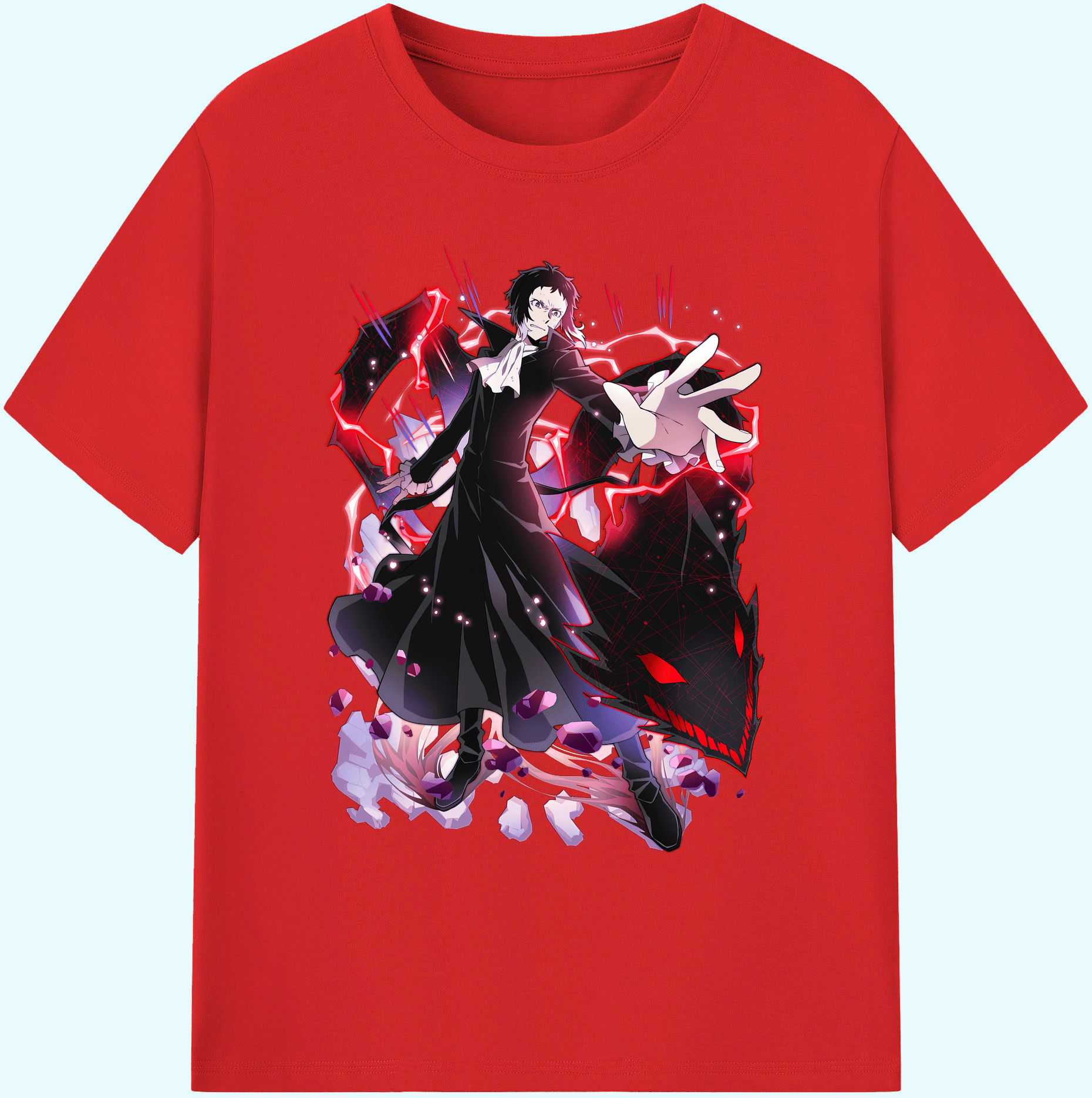 （画像用） 文豪ストレイドッグス Bungo Stray Dogs 綿100％ メンズ半袖Tシャツ｜肌触りやわらか＆通気性