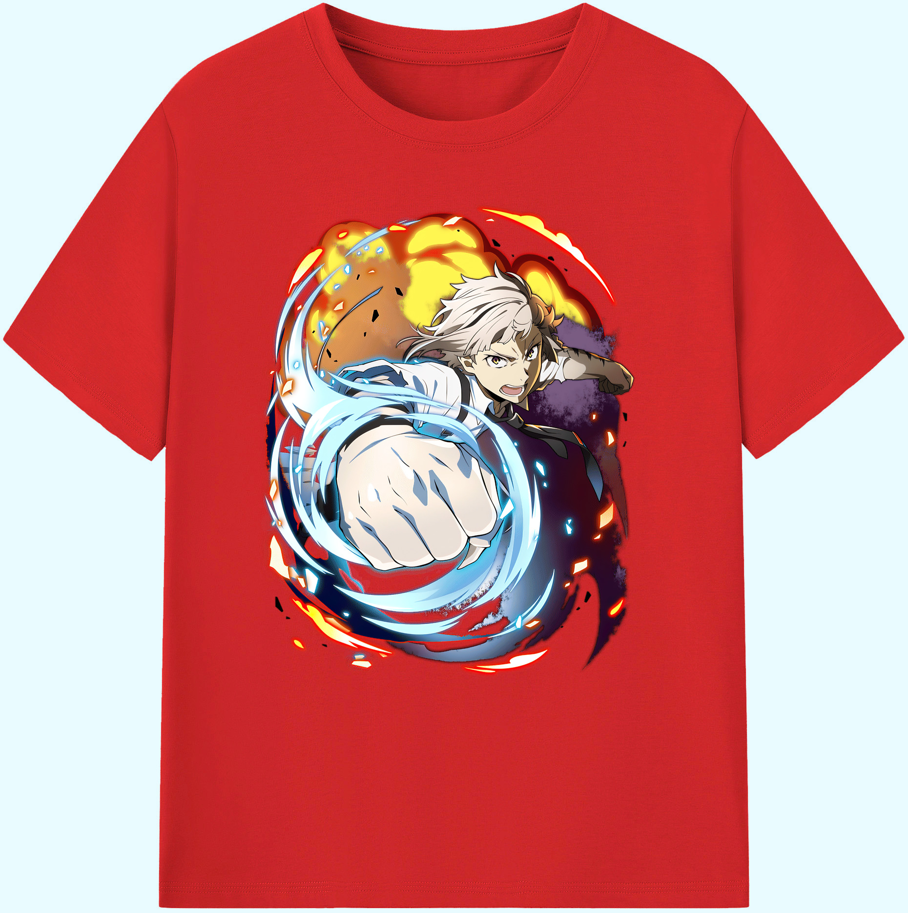 （画像用） 文豪ストレイドッグス Bungo Stray Dogs 綿100％ メンズ半袖Tシャツ｜肌触りやわらか＆通気性