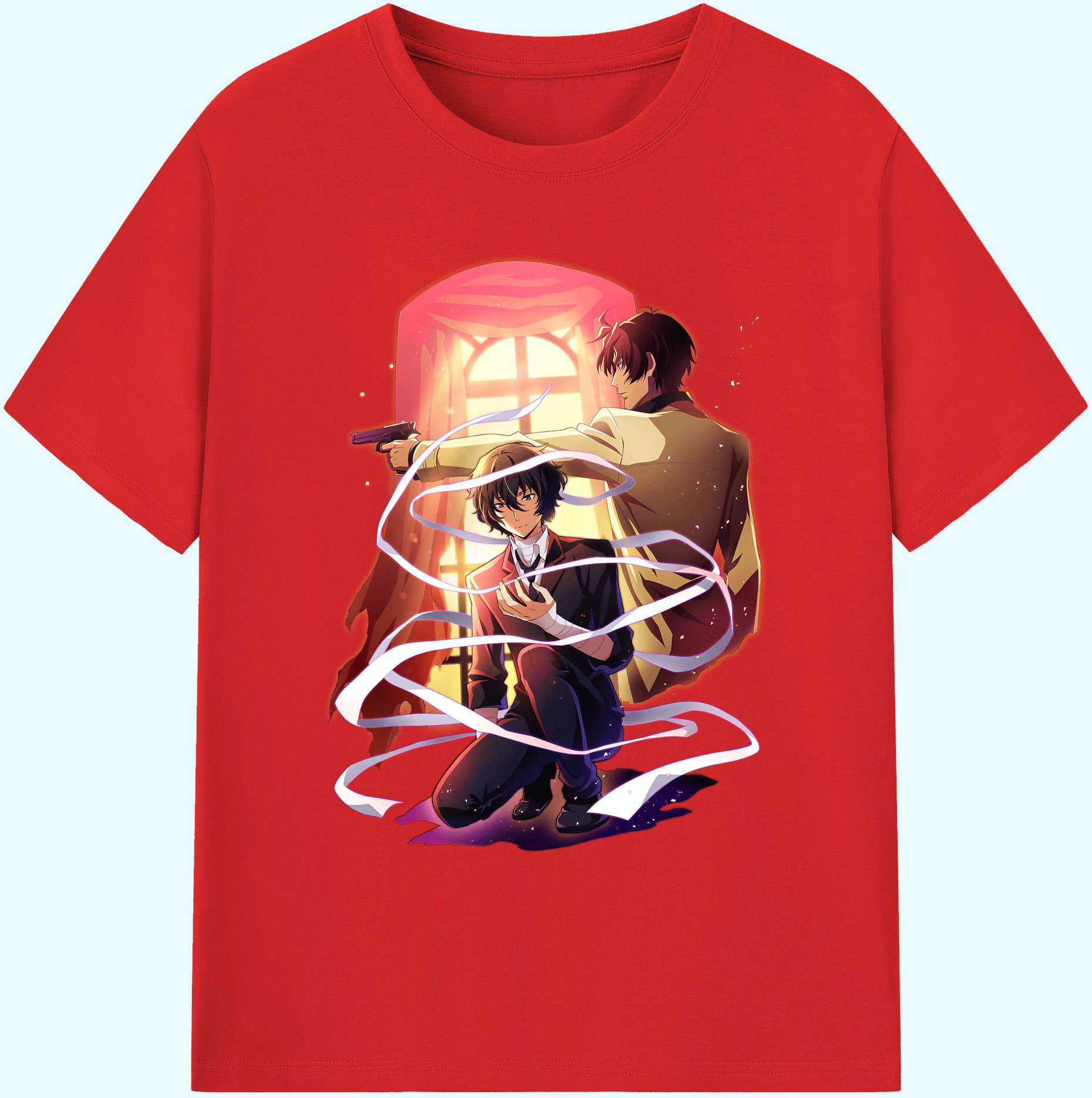 （画像用） 文豪ストレイドッグス Bungo Stray Dogs 綿100％ メンズ半袖Tシャツ｜肌触りやわらか＆通気性