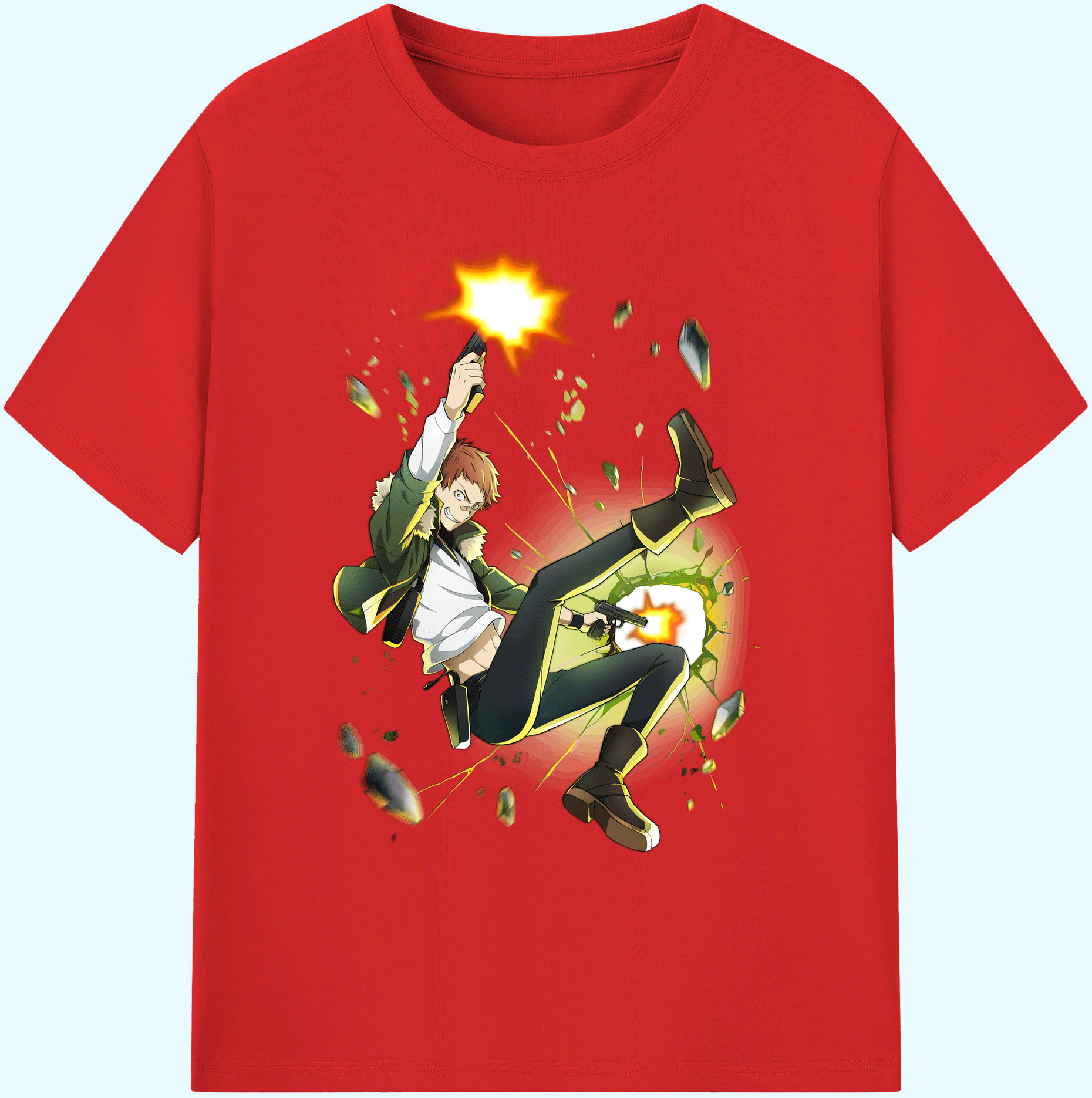 （画像用） 文豪ストレイドッグス Bungo Stray Dogs 綿100％ メンズ半袖Tシャツ｜肌触りやわらか＆通気性