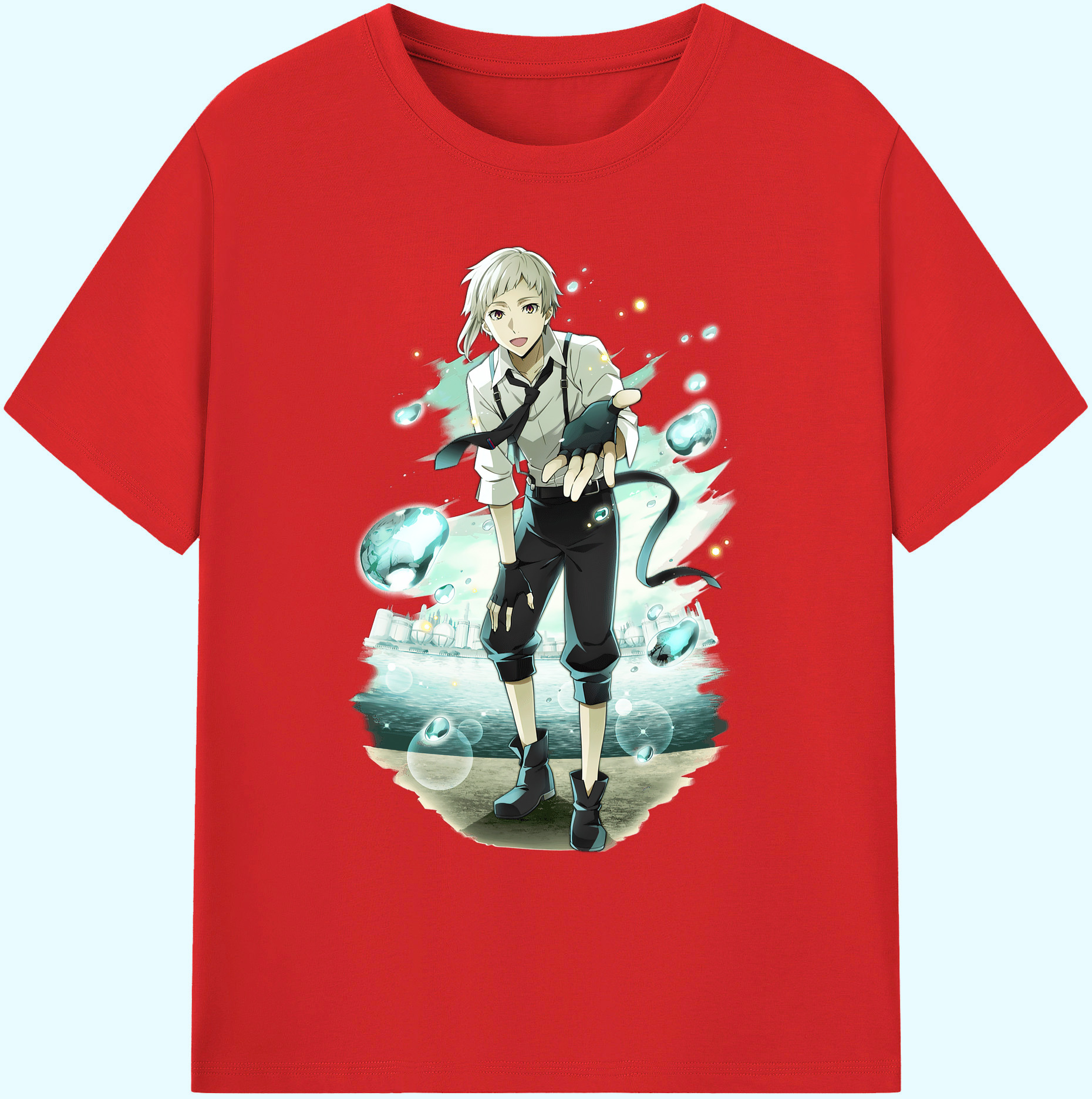 （画像用） 文豪ストレイドッグス Bungo Stray Dogs 綿100％ メンズ半袖Tシャツ｜肌触りやわらか＆通気性