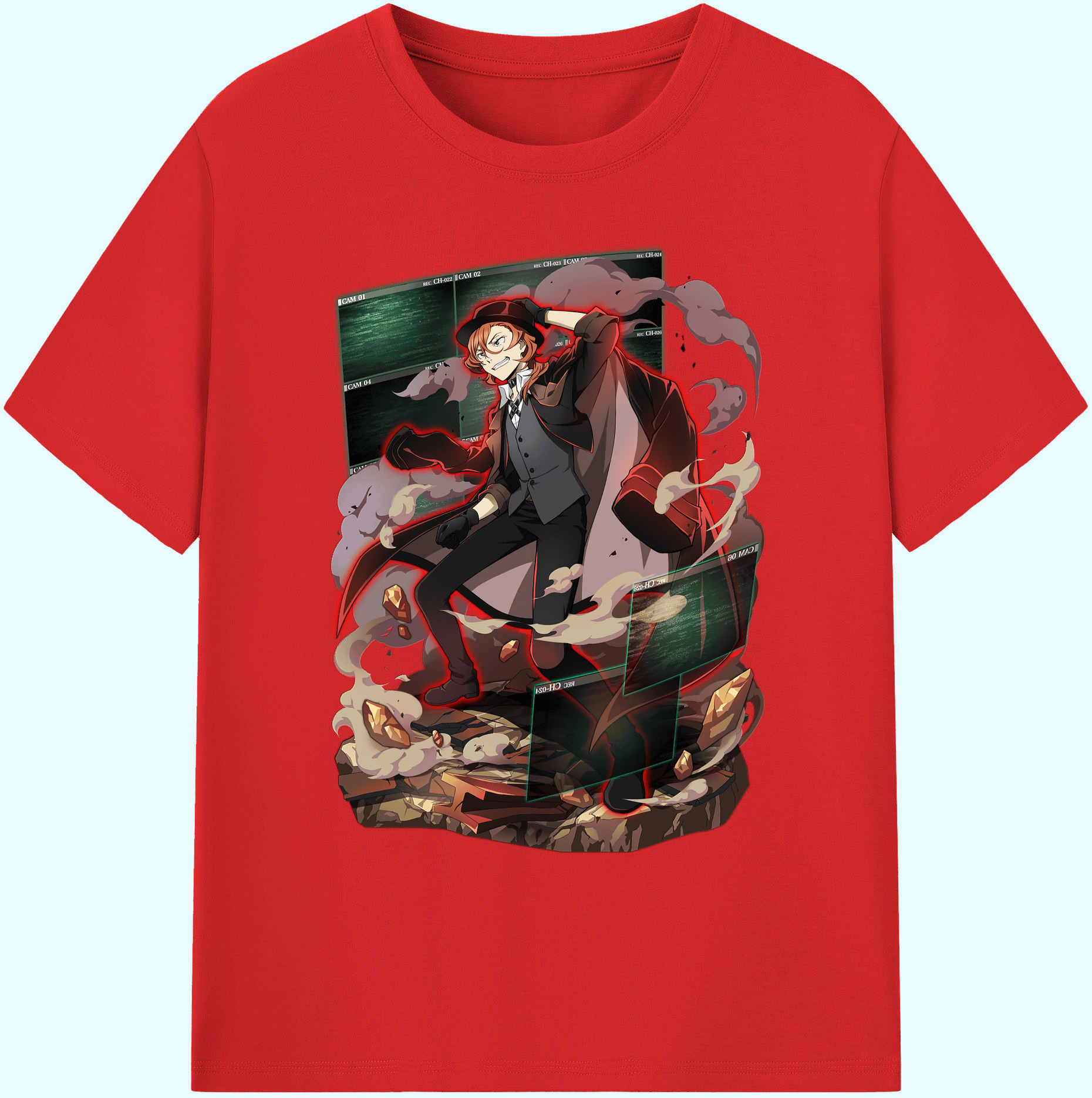 （画像用） 文豪ストレイドッグス Bungo Stray Dogs 綿100％ メンズ半袖Tシャツ｜肌触りやわらか＆通気性
