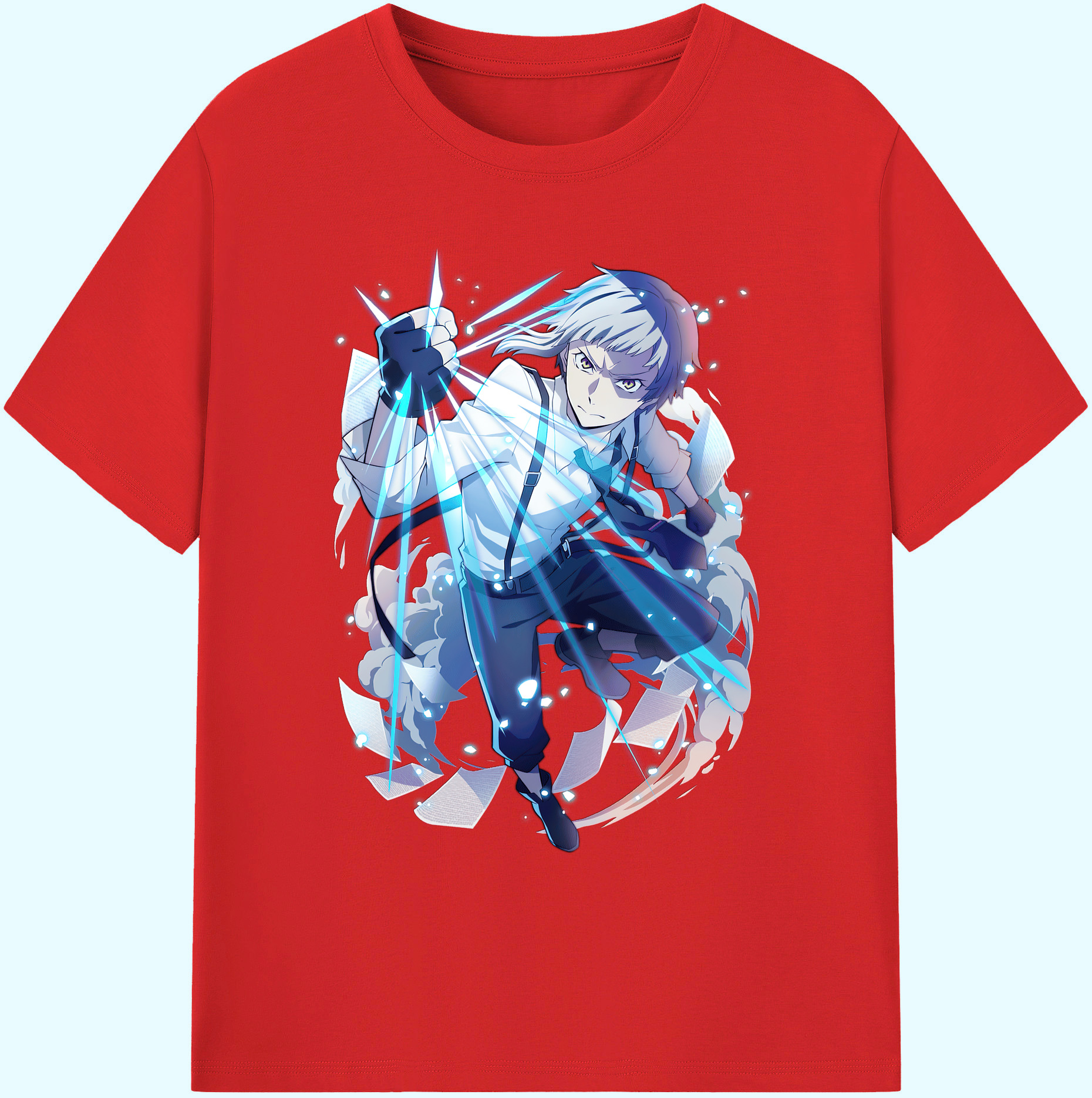 （画像用） 文豪ストレイドッグス Bungo Stray Dogs 綿100％ メンズ半袖Tシャツ｜肌触りやわらか＆通気性