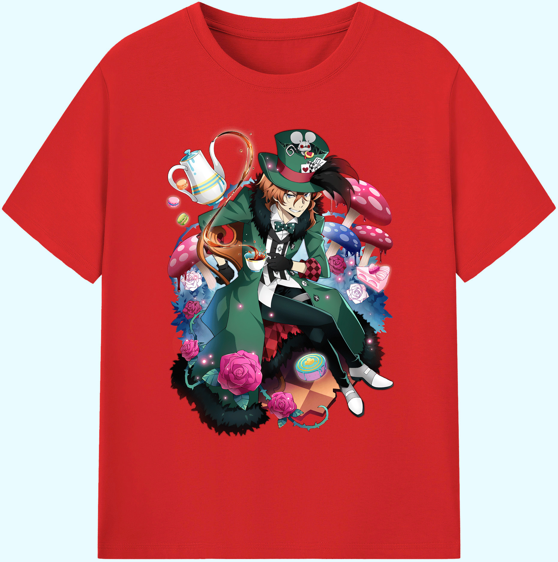 （画像用） 文豪ストレイドッグス Bungo Stray Dogs 綿100％ メンズ半袖Tシャツ｜肌触りやわらか＆通気性