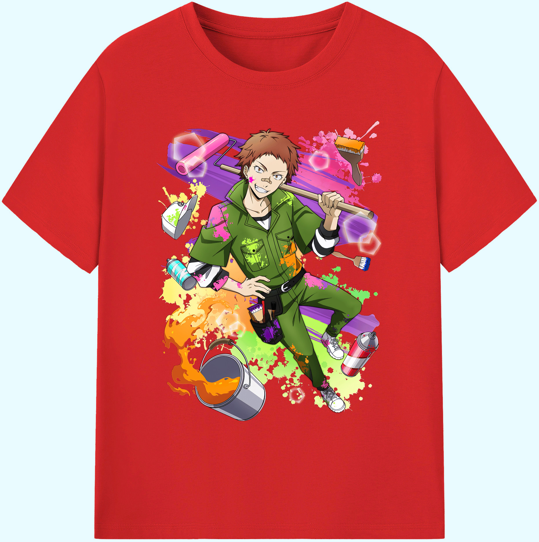 （画像用） 文豪ストレイドッグス Bungo Stray Dogs 綿100％ メンズ半袖Tシャツ｜肌触りやわらか＆通気性