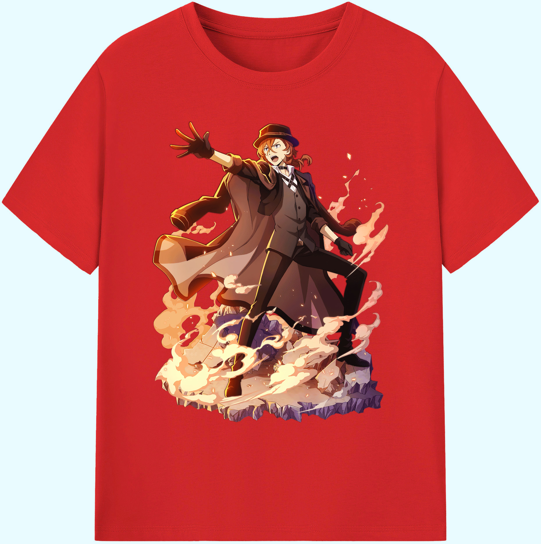 （画像用） 文豪ストレイドッグス Bungo Stray Dogs 綿100％ メンズ半袖Tシャツ｜肌触りやわらか＆通気性