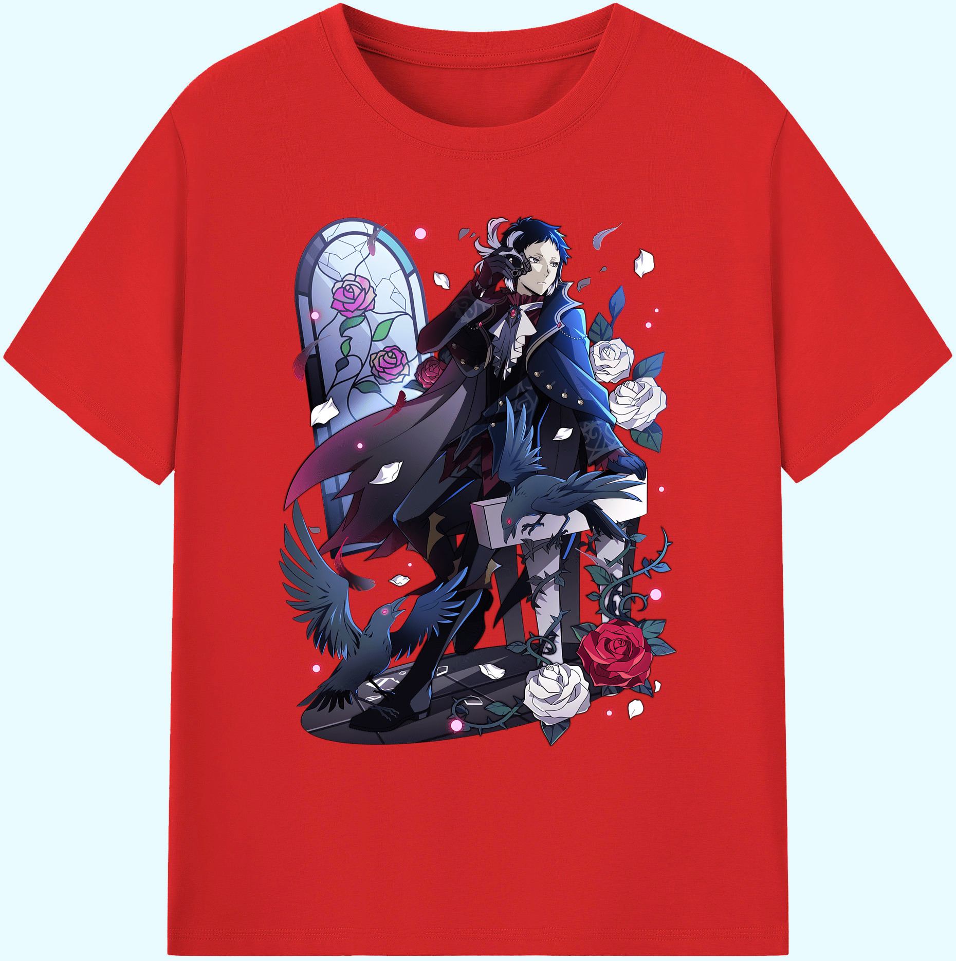 （画像用） 文豪ストレイドッグス Bungo Stray Dogs 綿100％ メンズ半袖Tシャツ｜肌触りやわらか＆通気性