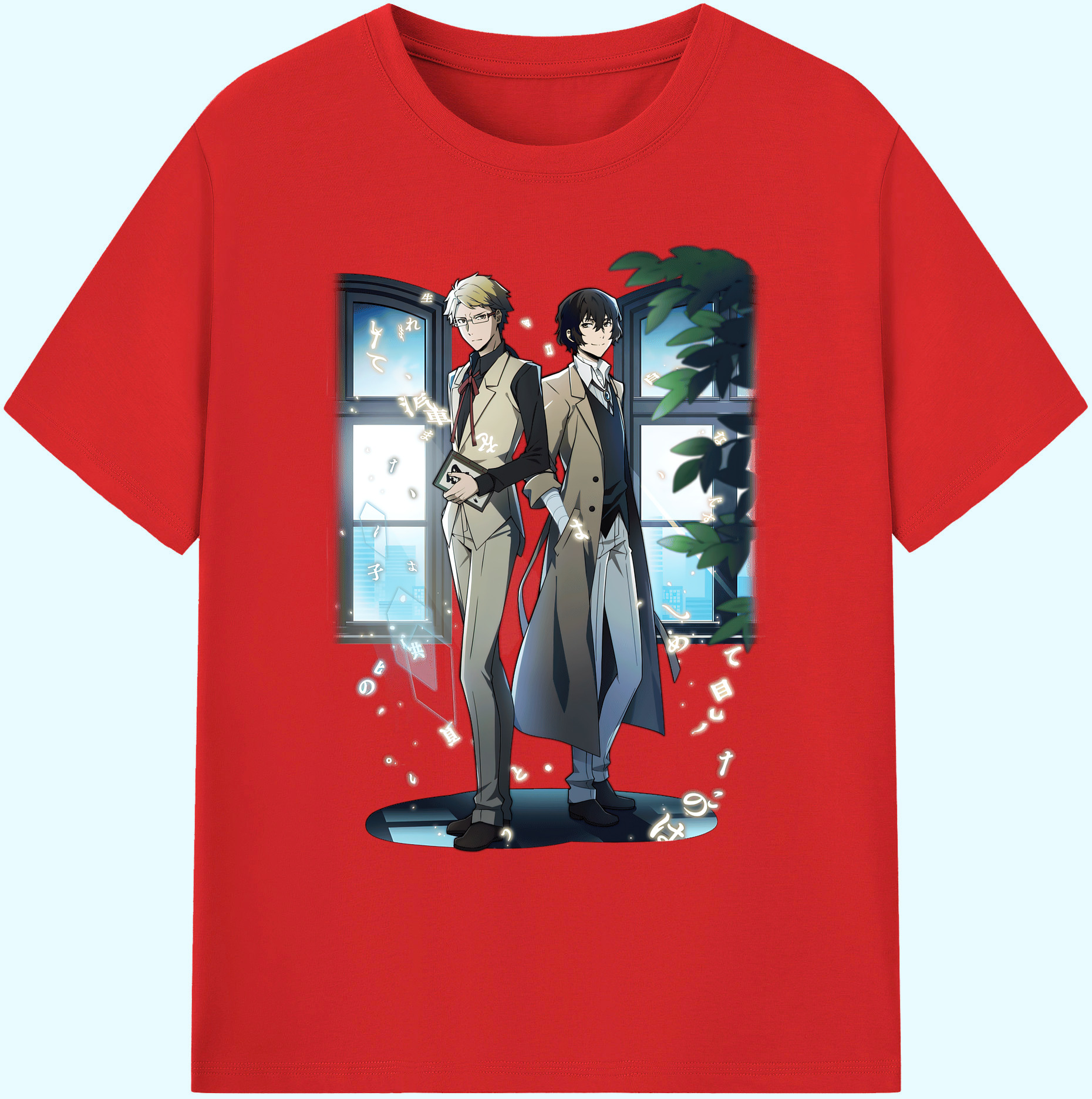 （画像用） 文豪ストレイドッグス Bungo Stray Dogs 綿100％ メンズ半袖Tシャツ｜肌触りやわらか＆通気性
