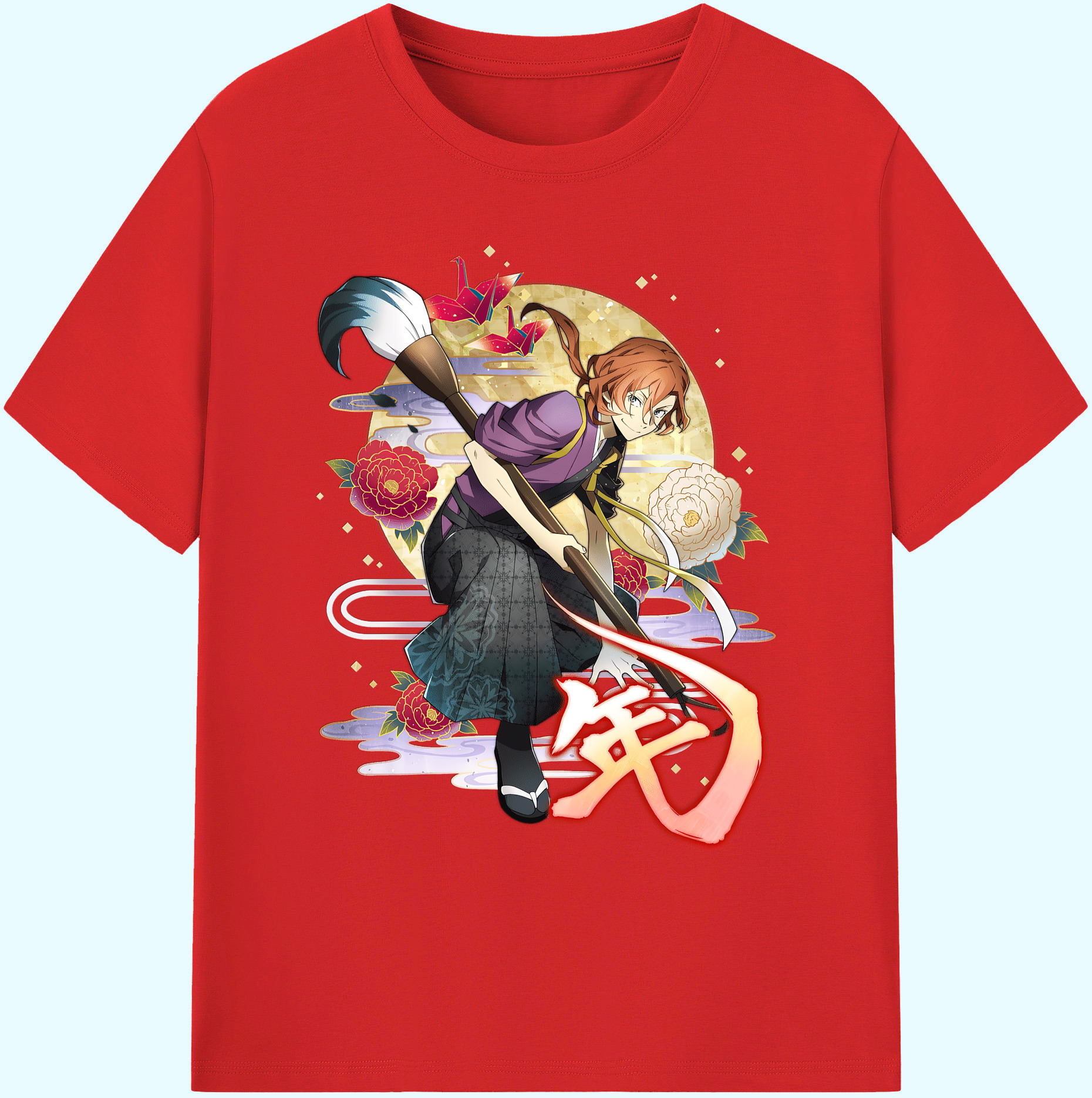 （画像用） 文豪ストレイドッグス Bungo Stray Dogs 綿100％ メンズ半袖Tシャツ｜肌触りやわらか＆通気性