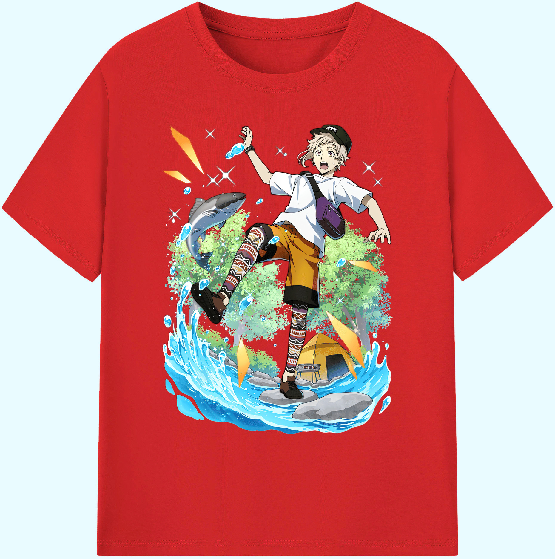 （画像用） 文豪ストレイドッグス Bungo Stray Dogs 綿100％ メンズ半袖Tシャツ｜肌触りやわらか＆通気性