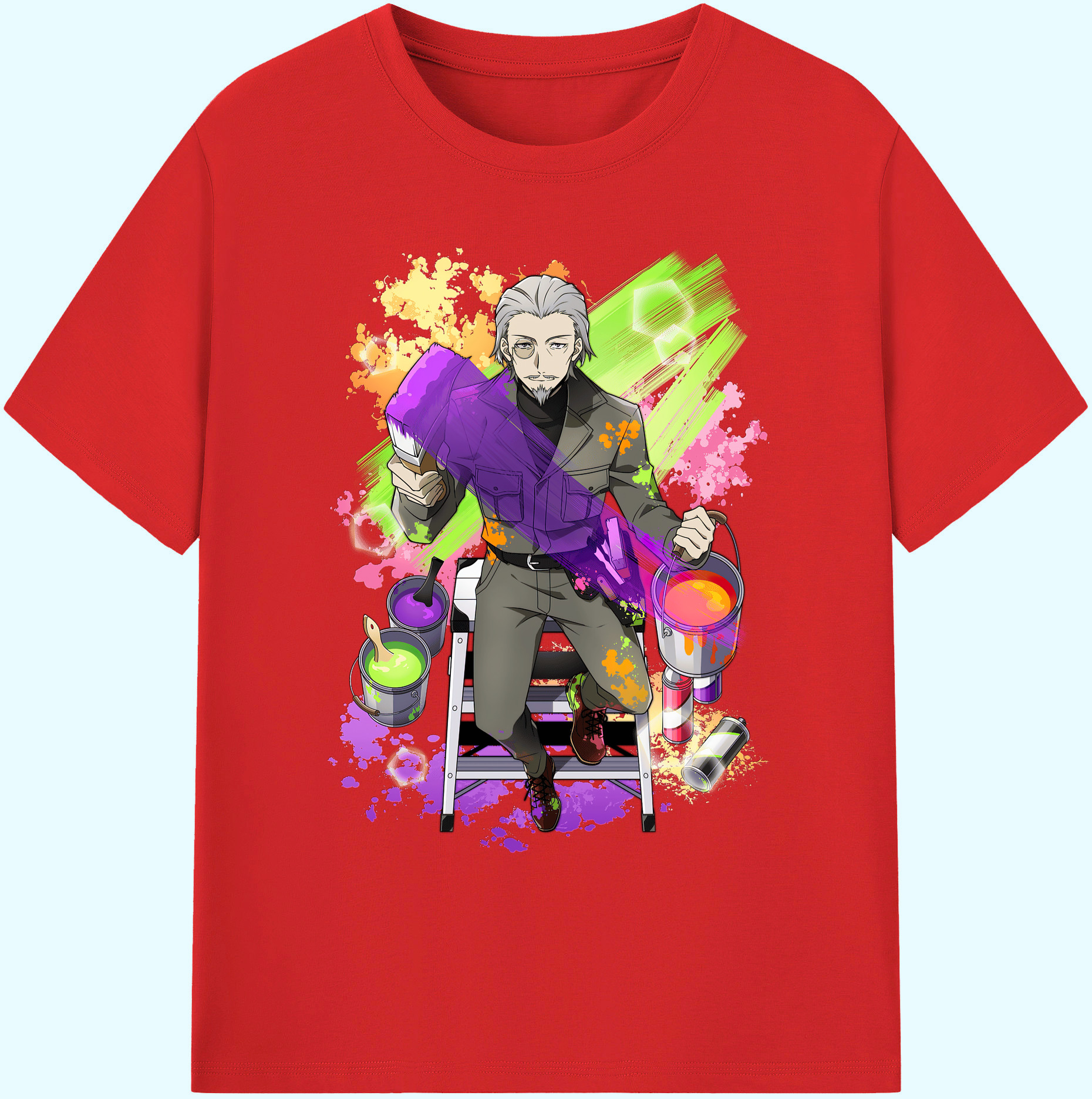 （画像用） 文豪ストレイドッグス Bungo Stray Dogs 綿100％ メンズ半袖Tシャツ｜肌触りやわらか＆通気性
