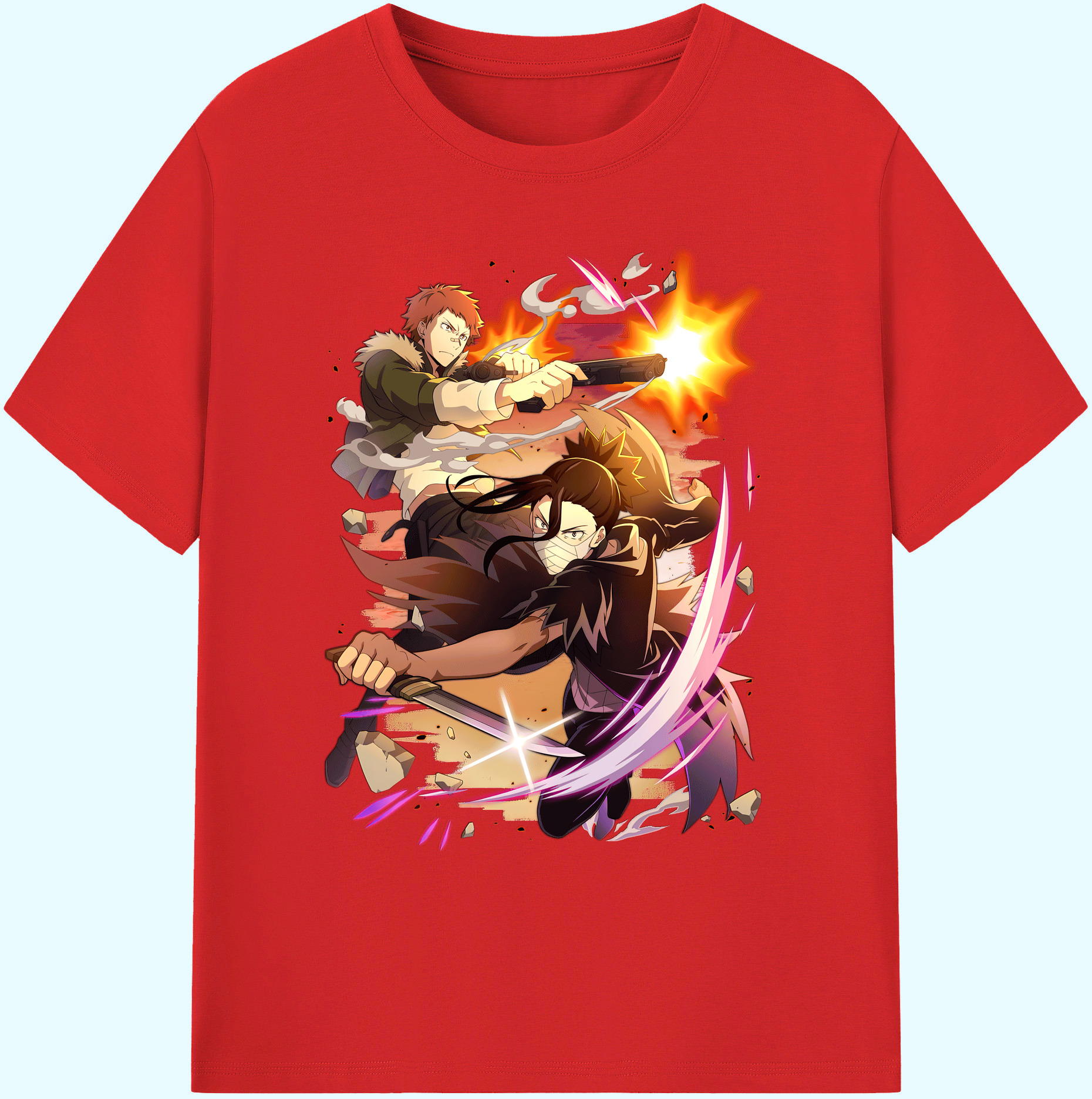（画像用） 文豪ストレイドッグス Bungo Stray Dogs 綿100％ メンズ半袖Tシャツ｜肌触りやわらか＆通気性
