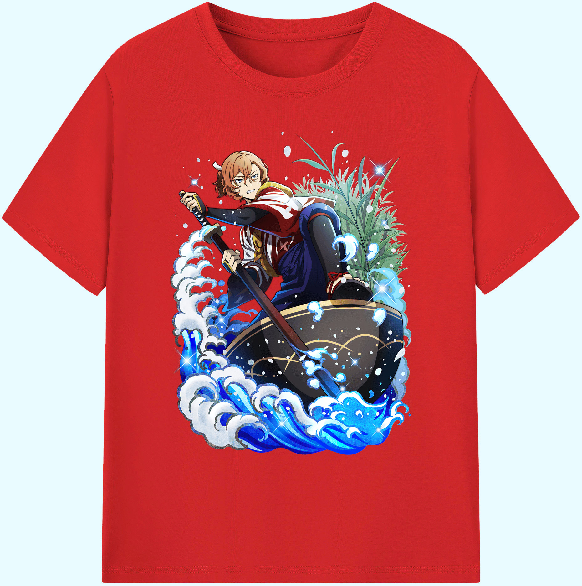 （画像用） 文豪ストレイドッグス Bungo Stray Dogs 綿100％ メンズ半袖Tシャツ｜肌触りやわらか＆通気性