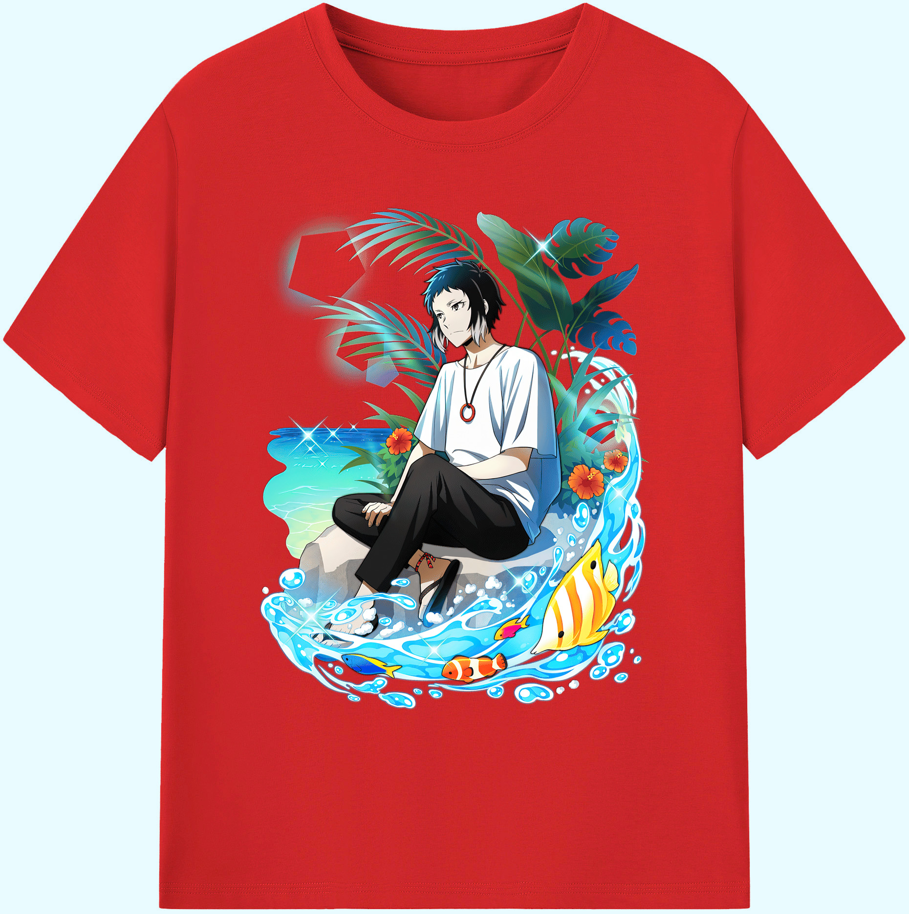 （画像用） 文豪ストレイドッグス Bungo Stray Dogs 綿100％ メンズ半袖Tシャツ｜肌触りやわらか＆通気性
