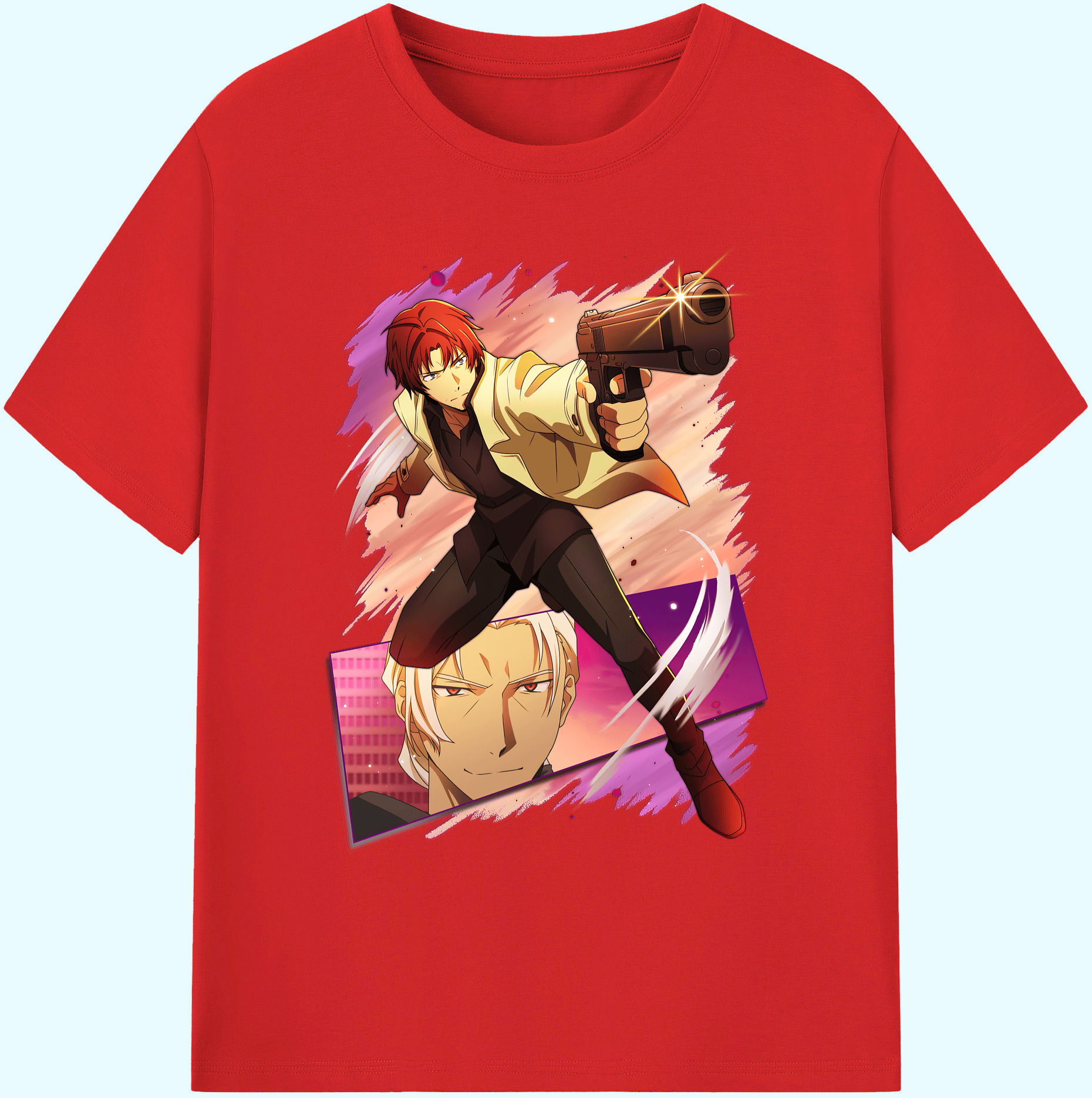 （画像用） 文豪ストレイドッグス Bungo Stray Dogs 綿100％ メンズ半袖Tシャツ｜肌触りやわらか＆通気性